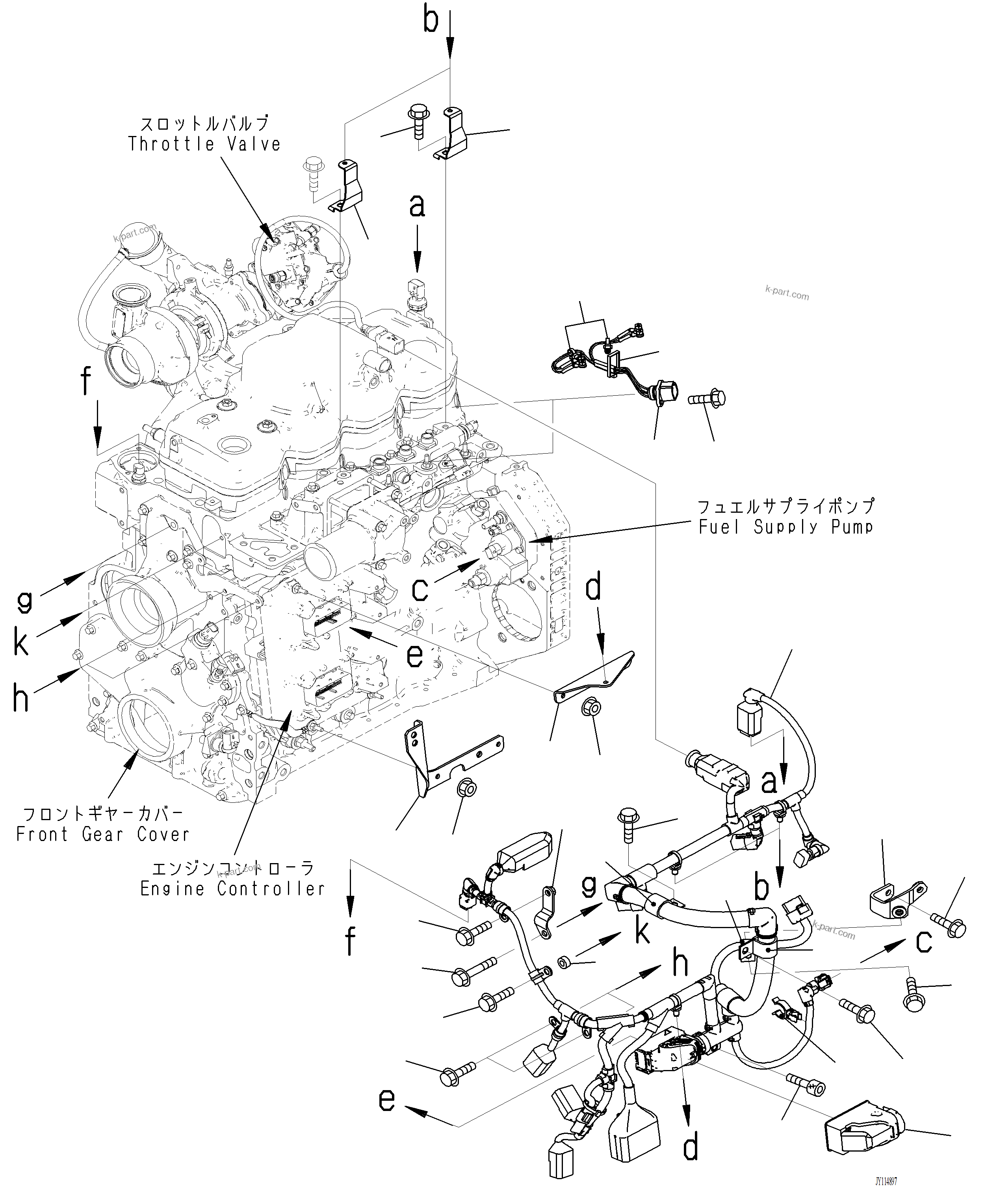 Komatsu parts book diagram for PC220LCi-12 S/N A15001: AWR00-001001 WIRING HARNESS