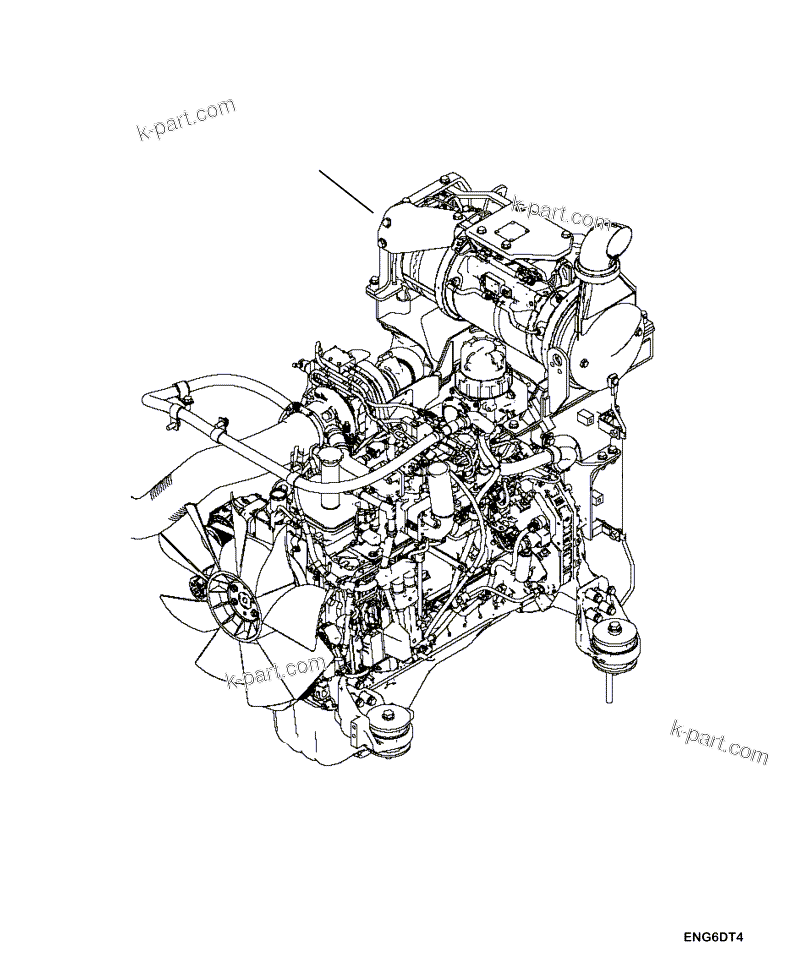 Komatsu parts book diagram for PC220LCi-12 S/N A15001: A9101-01A0 ENGINE ASSEMBLY