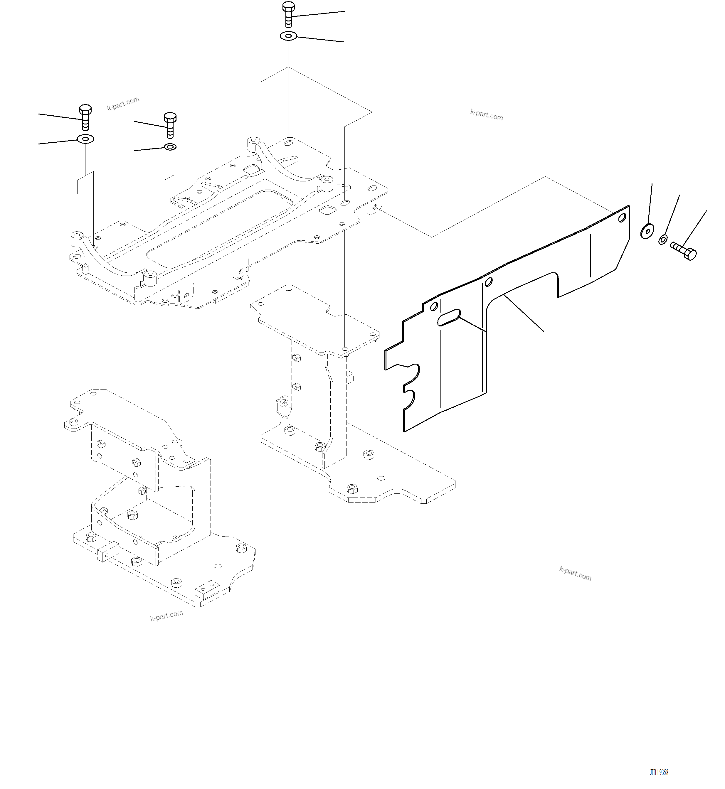 Komatsu parts book diagram for PC220LCi-12 S/N A15001: B0300-001005 EXHAUST PIPE RUBBER