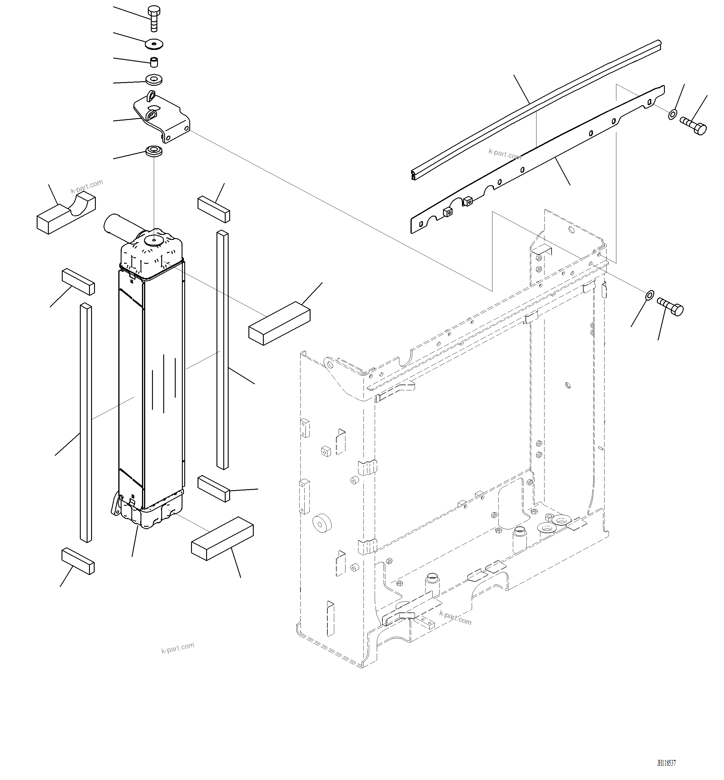 Komatsu parts book diagram for PC220LCi-12 S/N A15001: C0100-001003 COOLING SYSTEM AFTERCOOLER AND SEAL