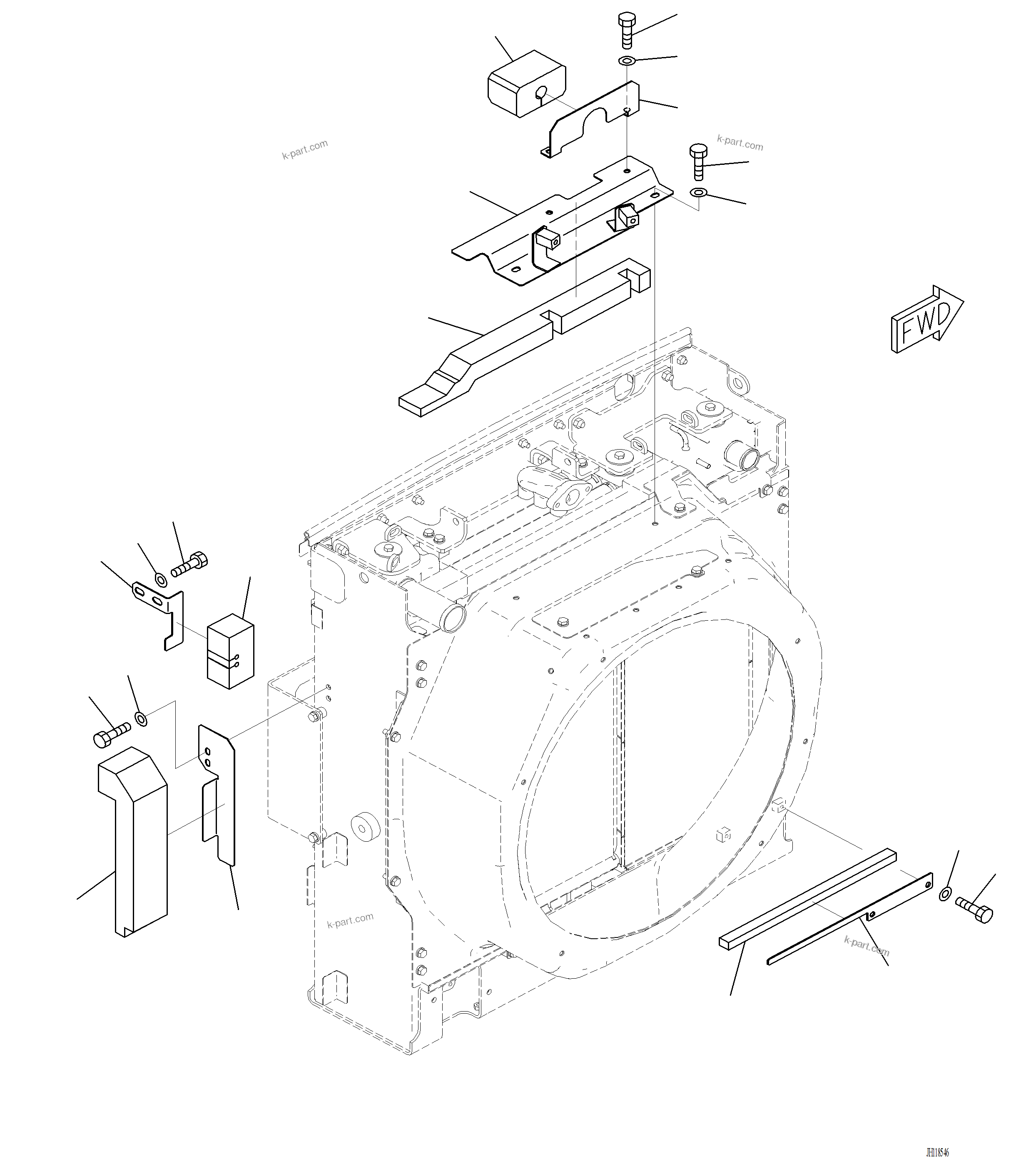 Komatsu parts book diagram for PC220LCi-12 S/N A15001: C0100-001011 COOLING SYSTEM COVER (2/2)