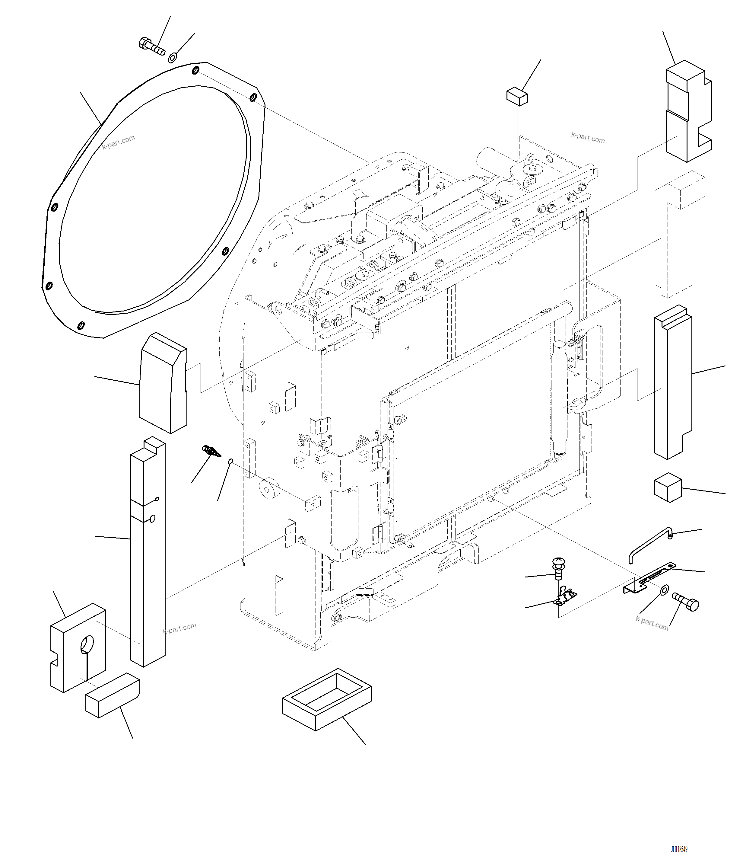 Komatsu parts book diagram for PC220LCi-12 S/N A15001: C0100-001012 COOLING SYSTEM SEAL, SENSOR AND SHROUD