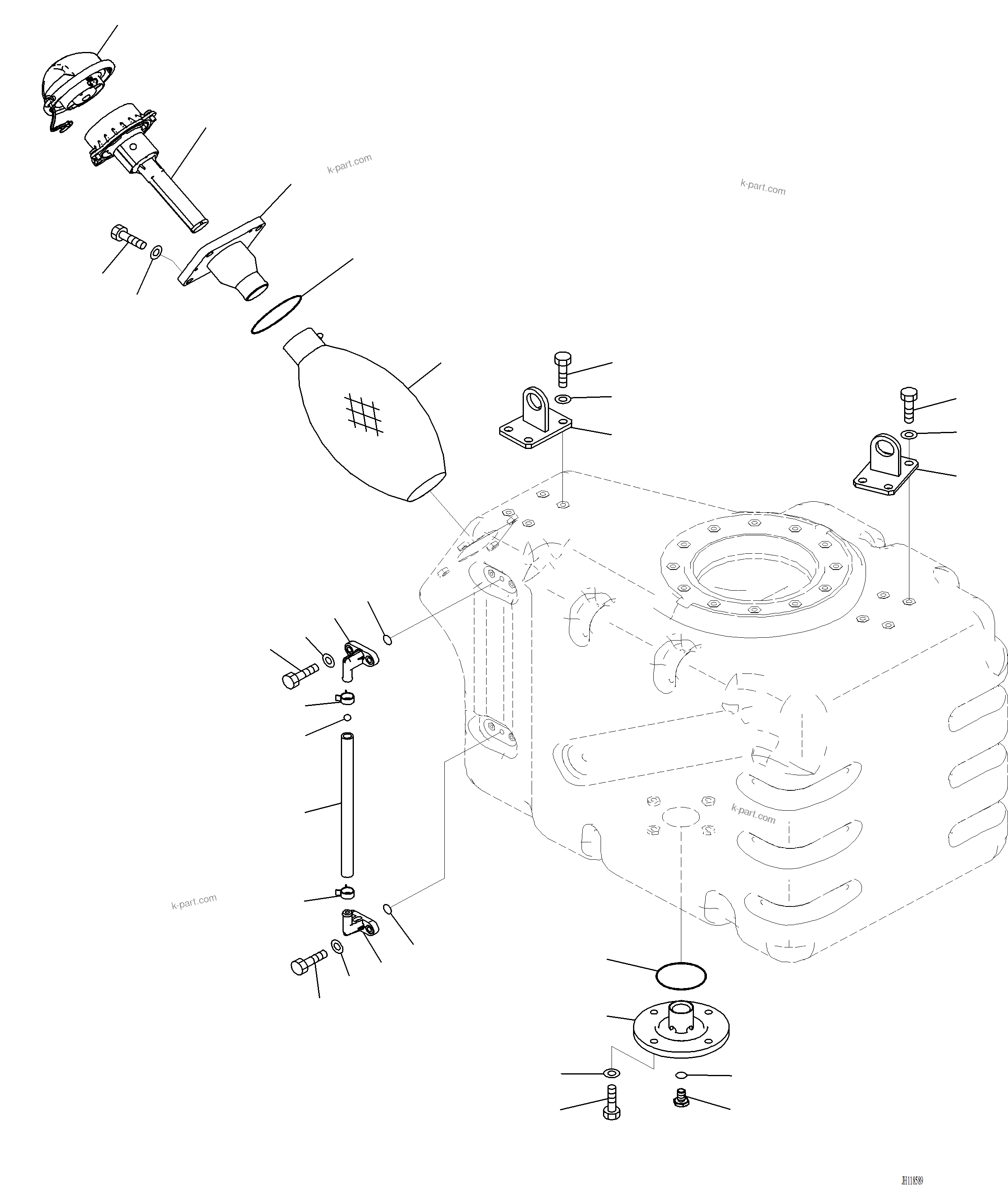 Komatsu parts book diagram for PC220LCi-12 S/N A15001: D0500-001002 DEF TANK TANK RELATED PARTS