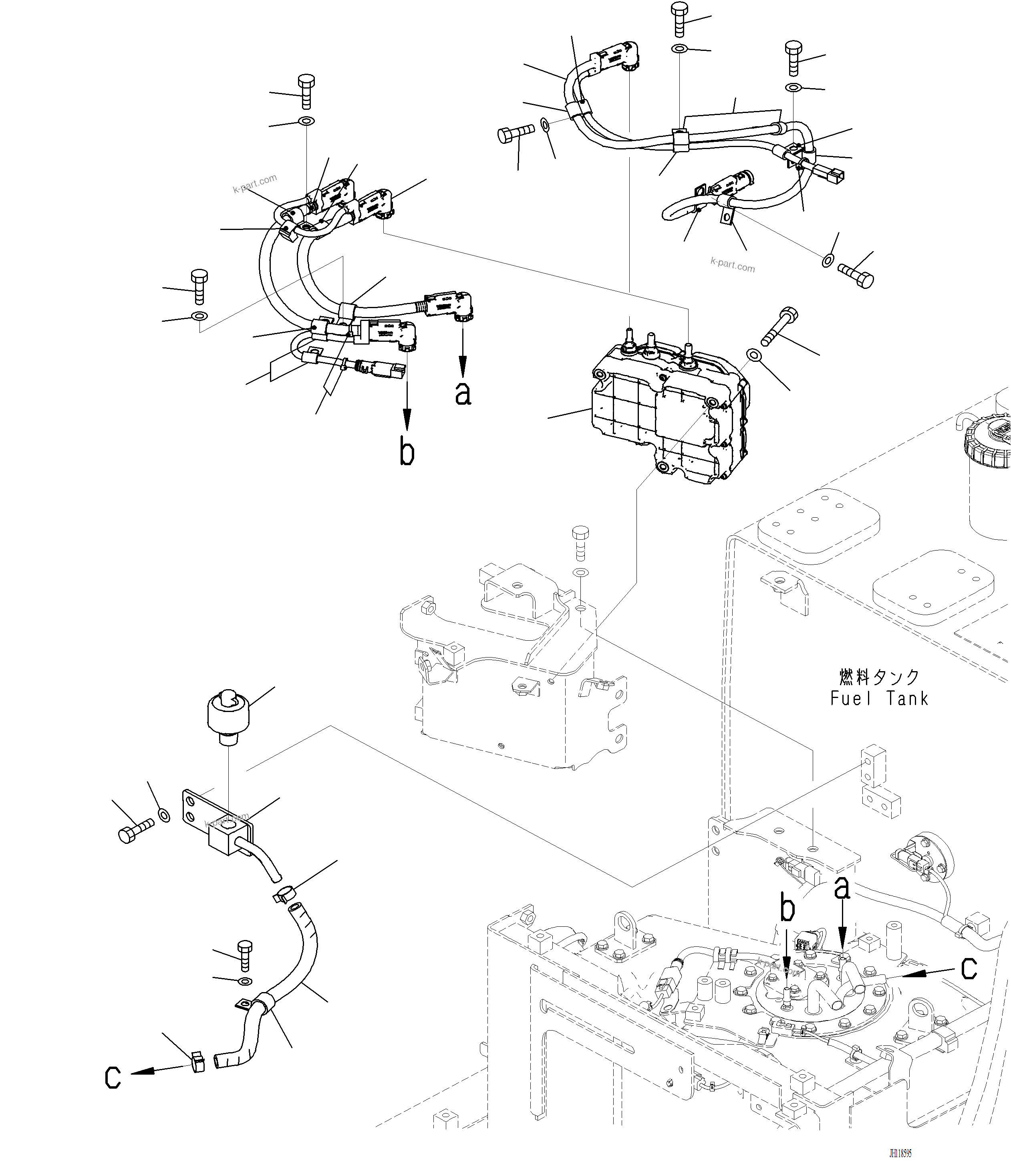 Komatsu parts book diagram for PC220LCi-12 S/N A15001: D0500-001004 DEF TANK SUPPLY MODULE MOUNTING