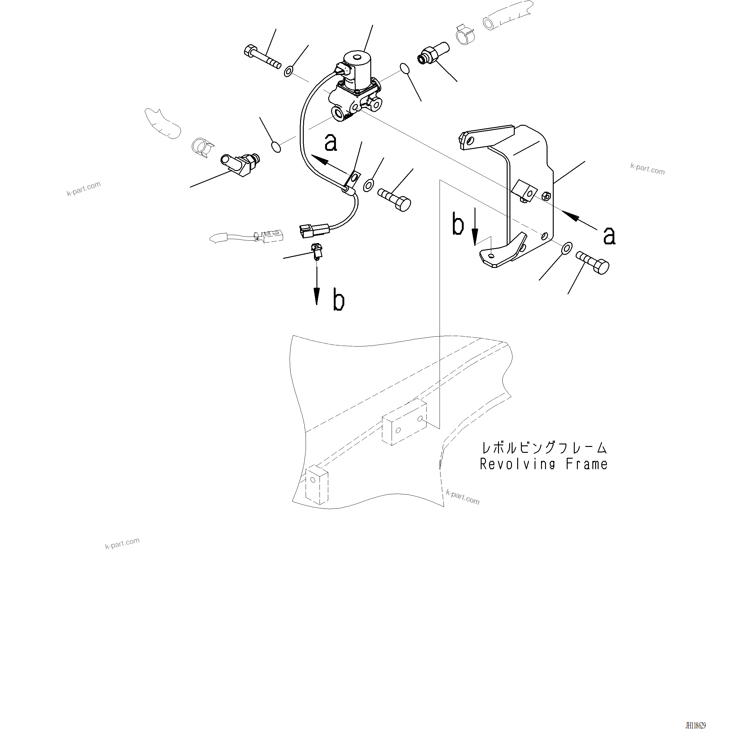 Komatsu parts book diagram for PC220LCi-12 S/N A15001: D0510-001003 DEF PIPING BRACKET