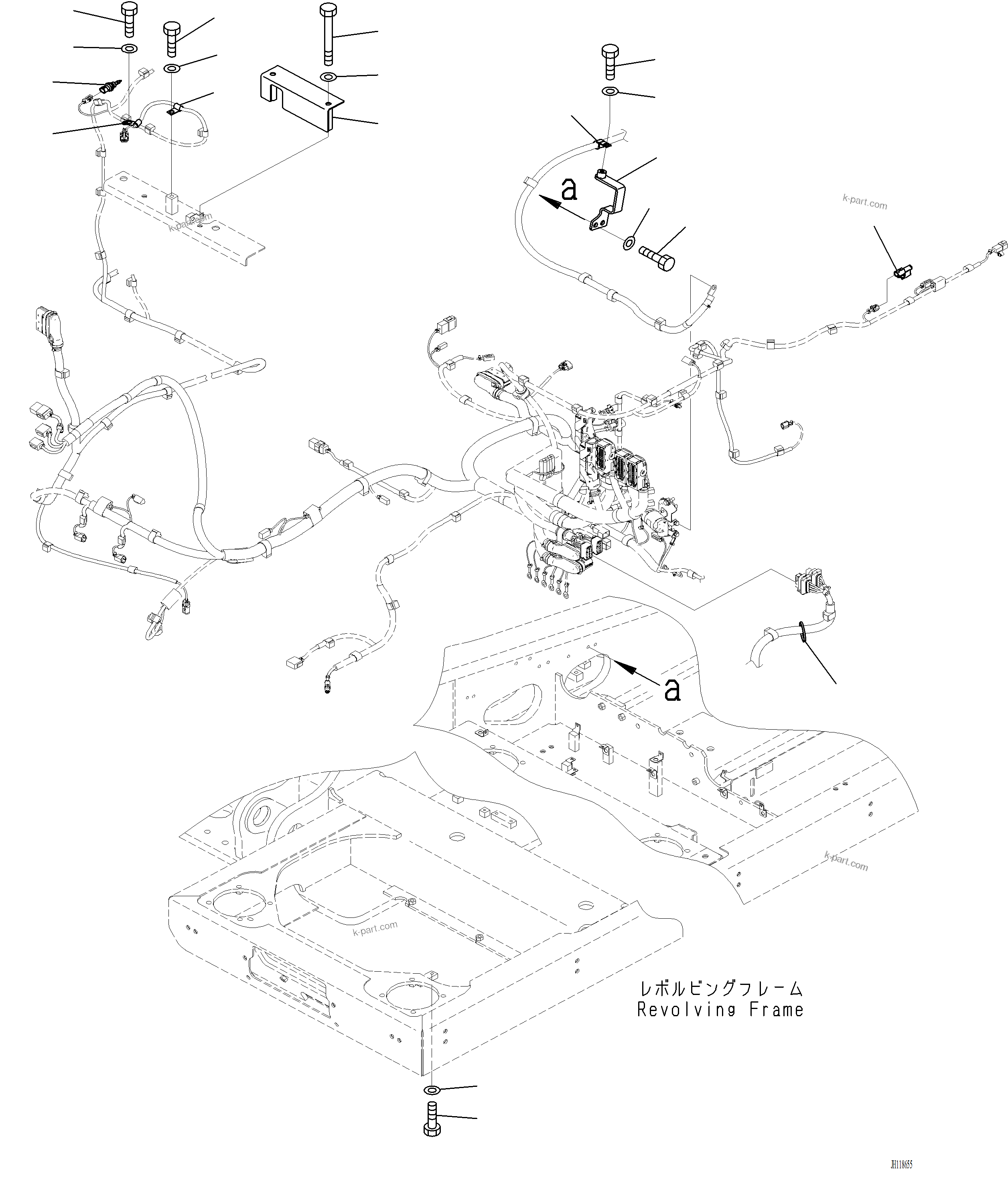Komatsu parts book diagram for PC220LCi-12 S/N A15001: E0200-001008 ELECTRIC WIRING HARNESS SENSOR