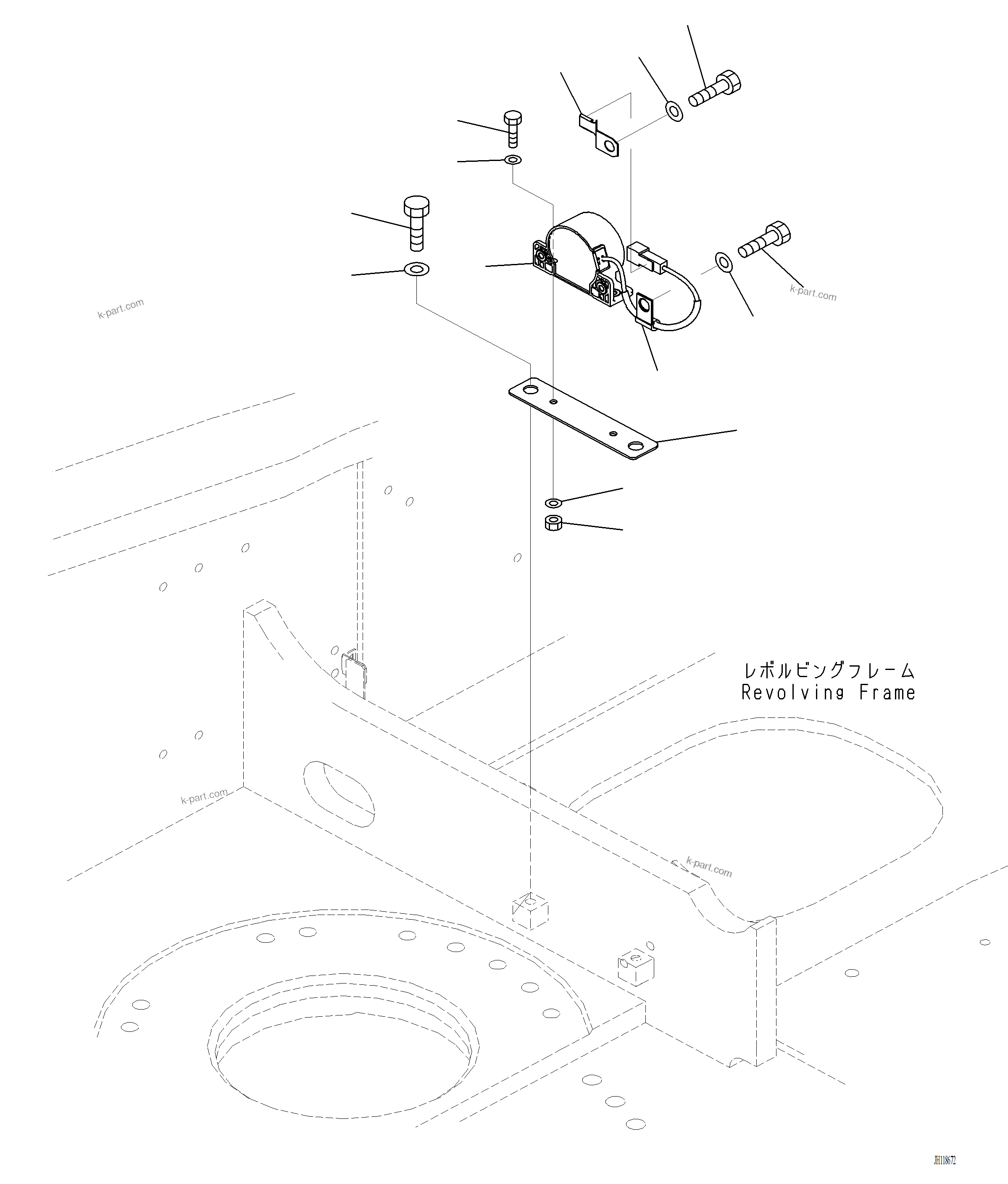 Komatsu parts book diagram for PC220LCi-12 S/N A15001: E0420-001001 TRAVEL ALARM