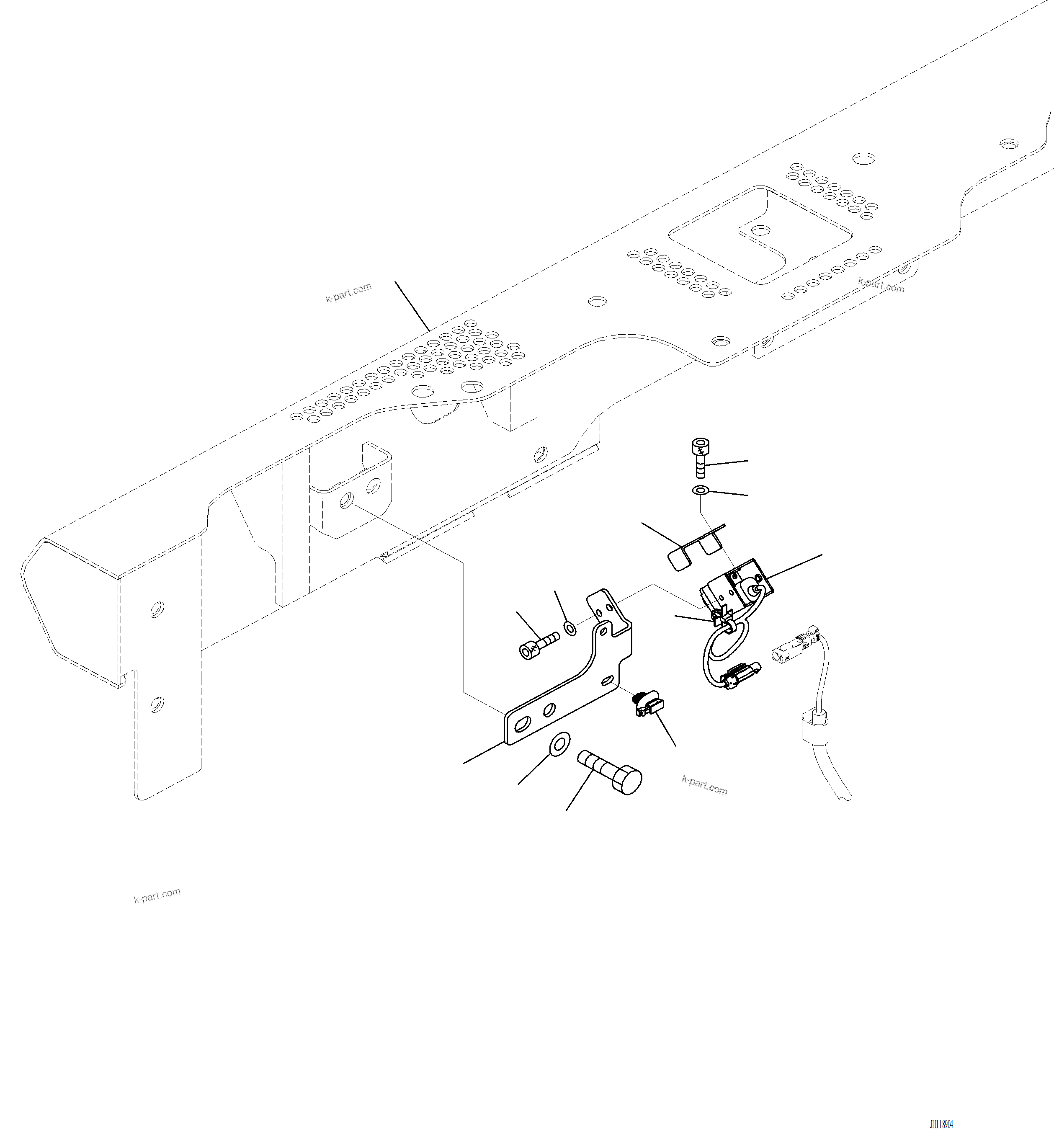 Komatsu parts book diagram for PC220LCi-12 S/N A15001: E0450-002003 KOMVISION CAMERA R.H.