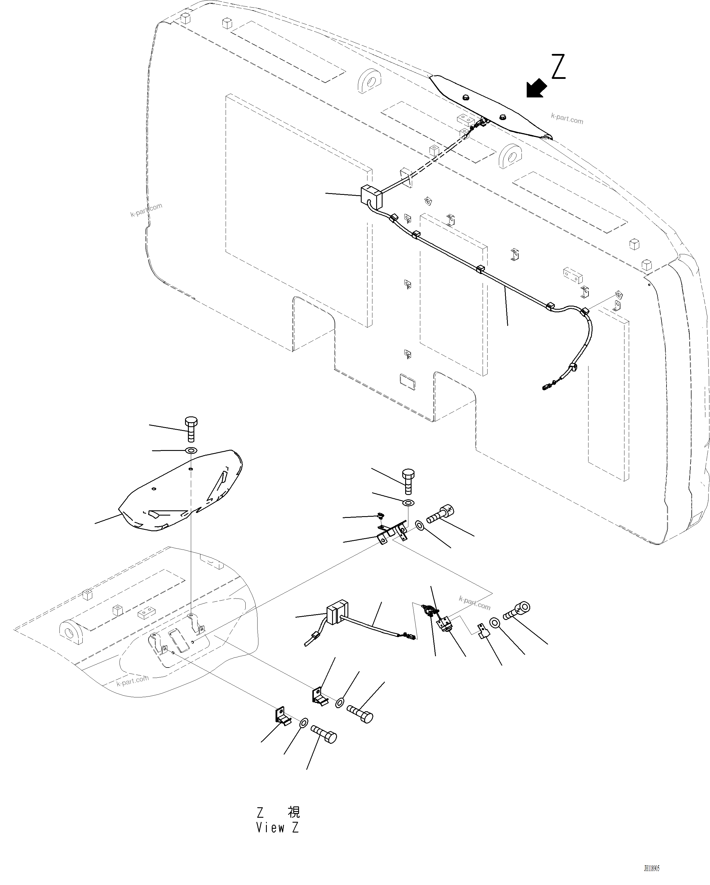 Komatsu parts book diagram for PC220LCi-12 S/N A15001: E0450-002004 KOMVISION CAMERA CENTER