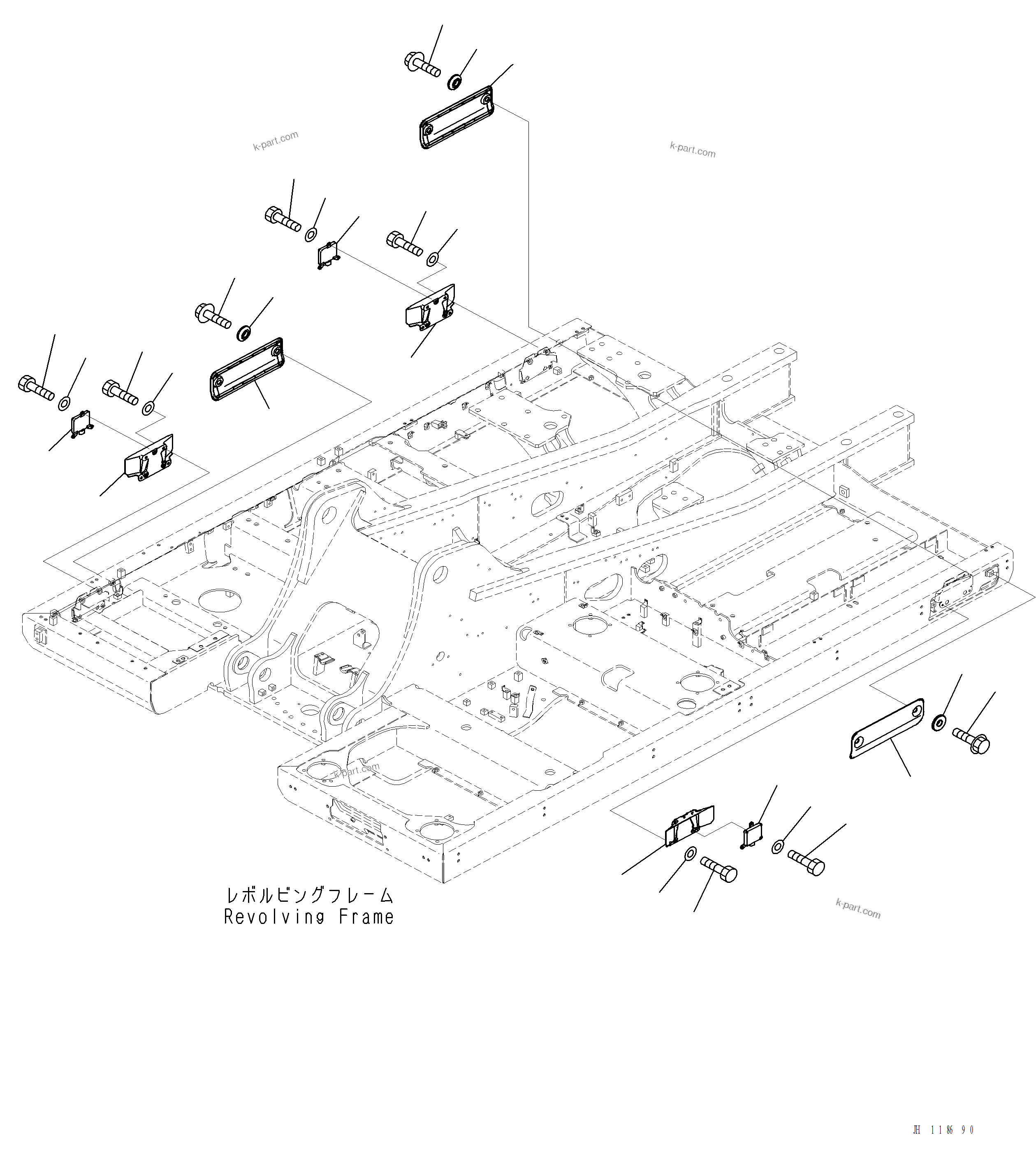 Komatsu parts book diagram for PC220LCi-12 S/N A15001: E0460-002001 OBSTACLE DETECTION SYSTEM (ODS) RADAR SIDE RADAR