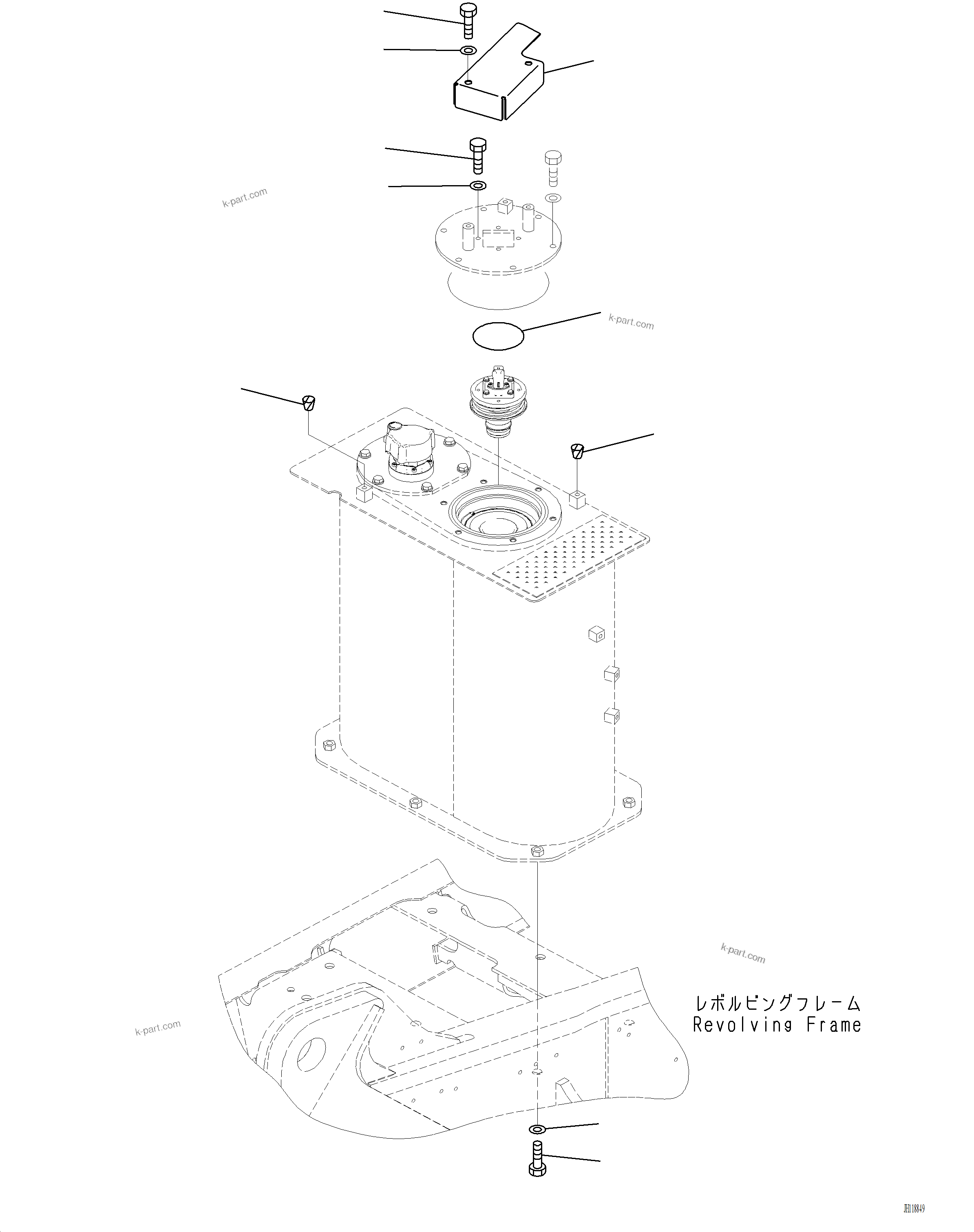 Komatsu parts book diagram for PC220LCi-12 S/N A15001: H0110-001005 HYDRAULIC TANK BYPASS VALVE MOUNTING