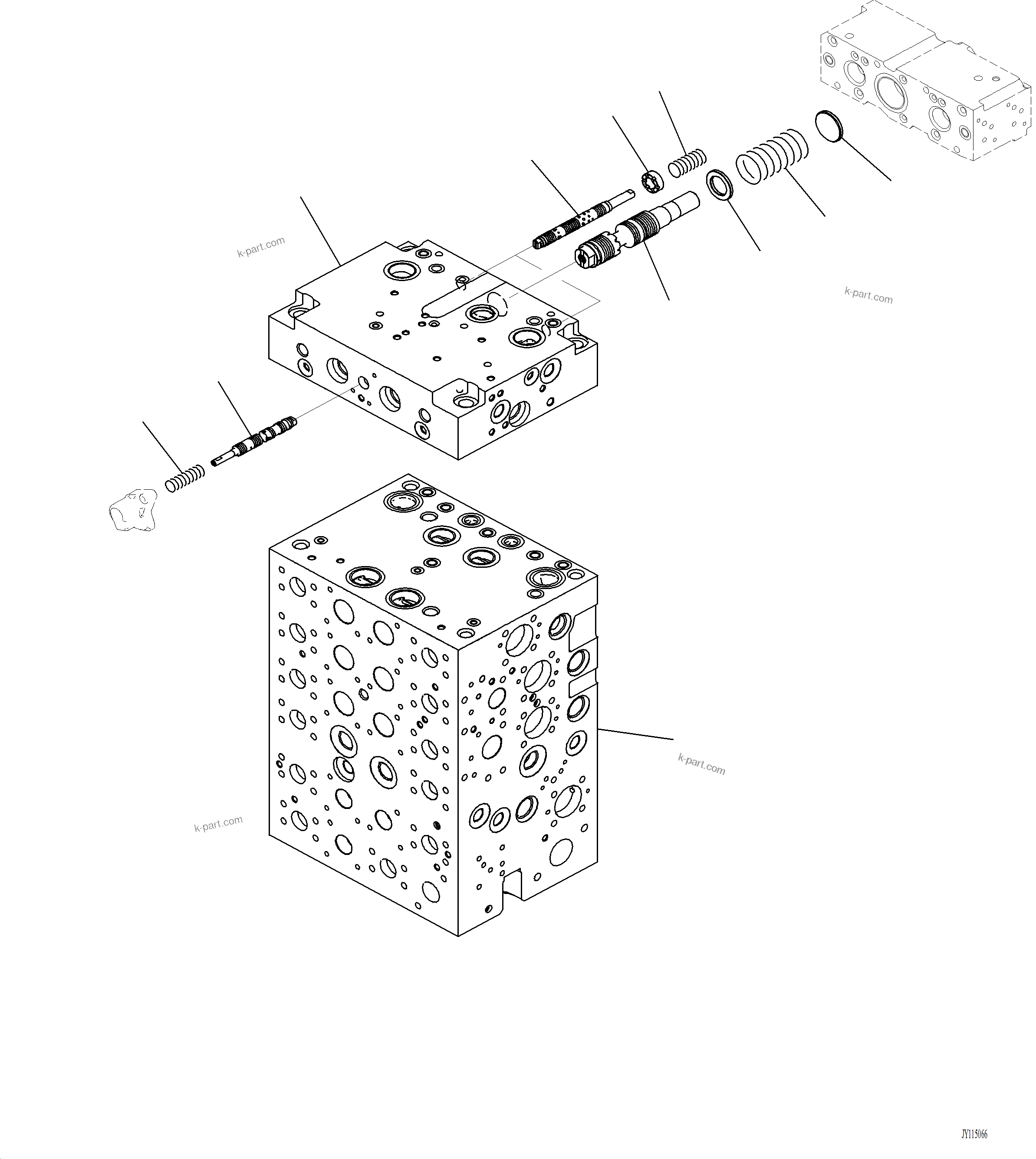 Komatsu parts book diagram for PC220LCi-12 S/N A15001: H0120-001001 CONTROL VALVE 7-ACTUATOR VALVE (1/20)