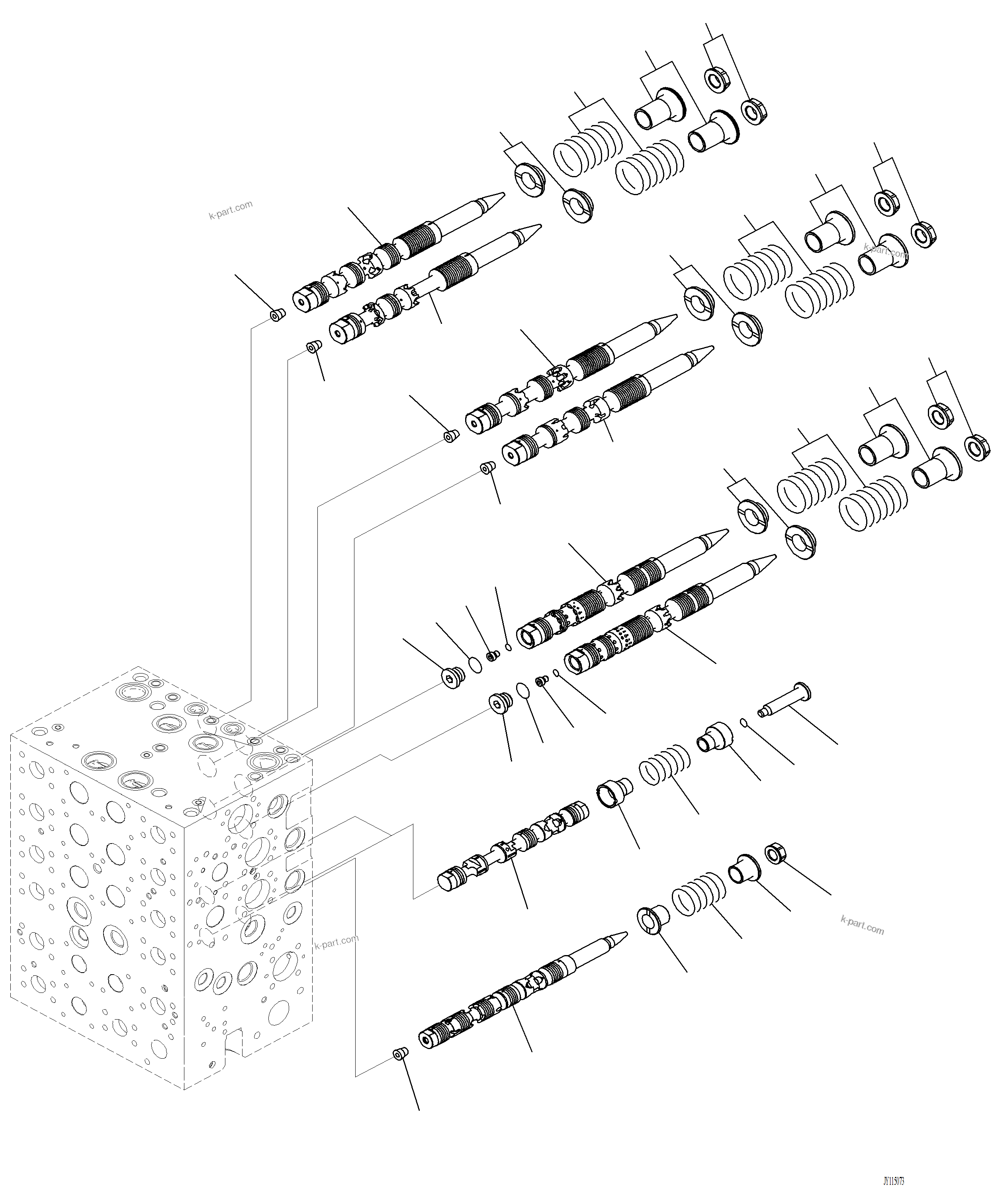 Komatsu parts book diagram for PC220LCi-12 S/N A15001: H0120-001008 CONTROL VALVE 7-ACTUATOR VALVE (8/20)