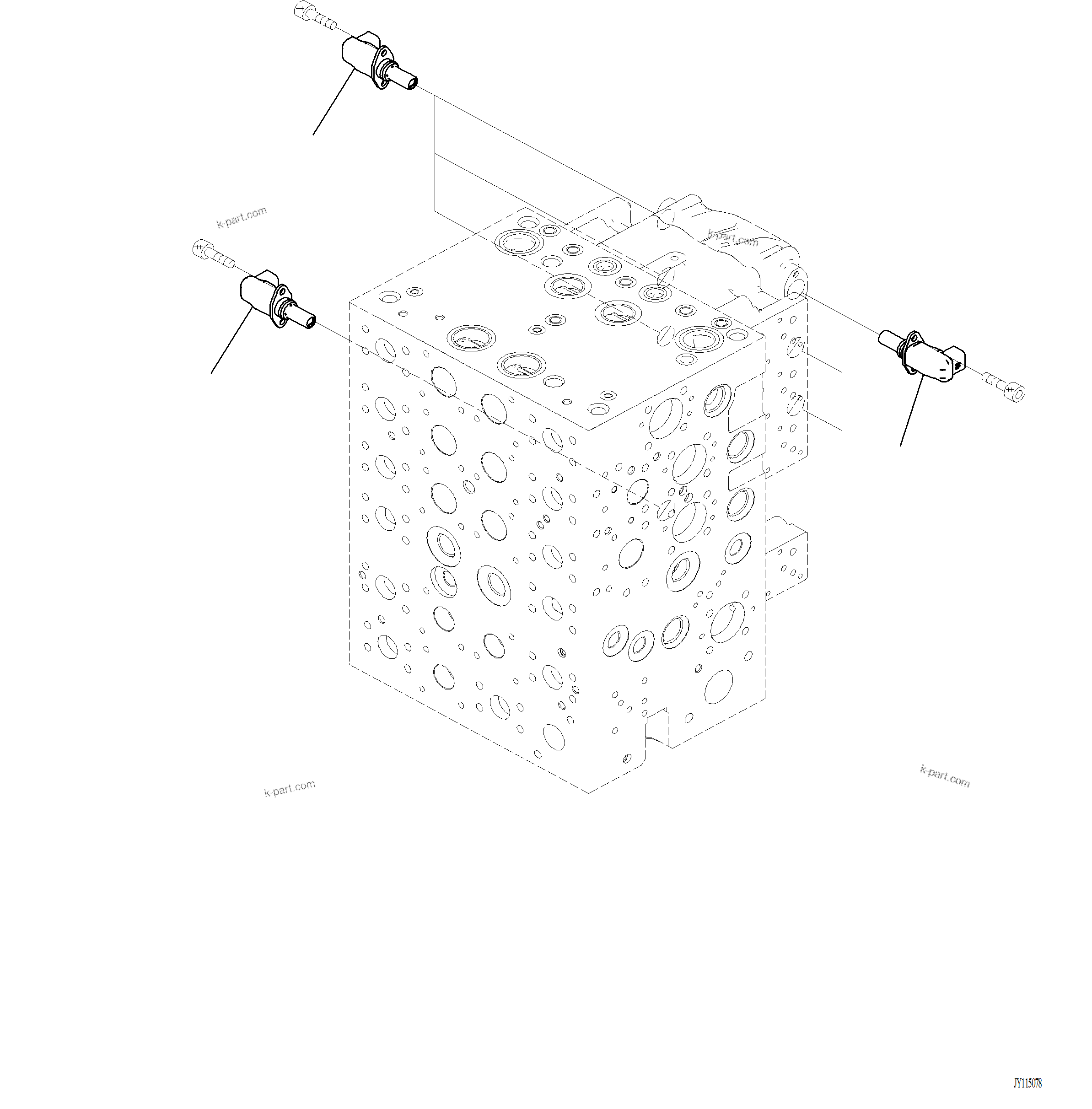 Komatsu parts book diagram for PC220LCi-12 S/N A15001: H0120-001013 CONTROL VALVE 7-ACTUATOR VALVE (13/20)
