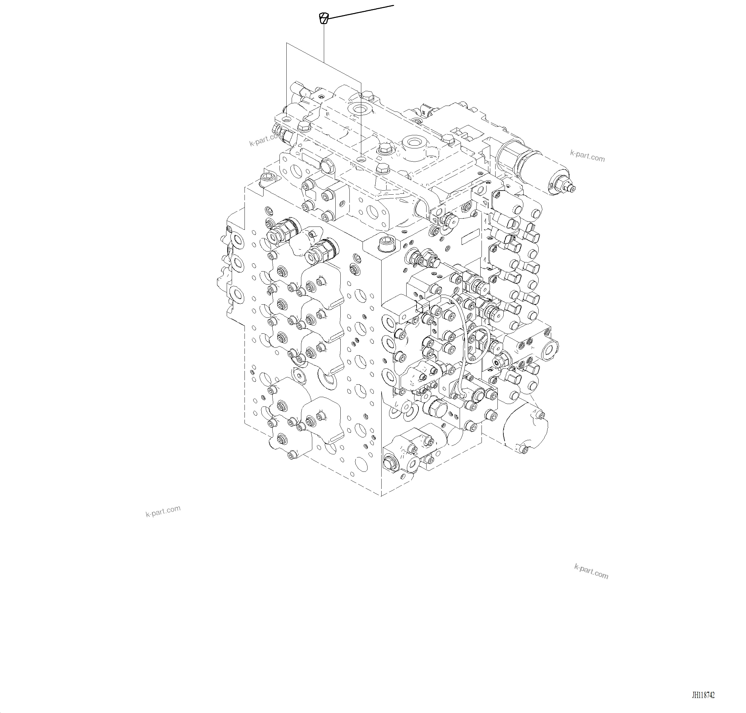 Komatsu parts book diagram for PC220LCi-12 S/N A15001: H0120-001025 CONTROL VALVE PLUG (FOR 1-ADDITIONAL ACTUATOR PIPING, TOOL CONTROL)