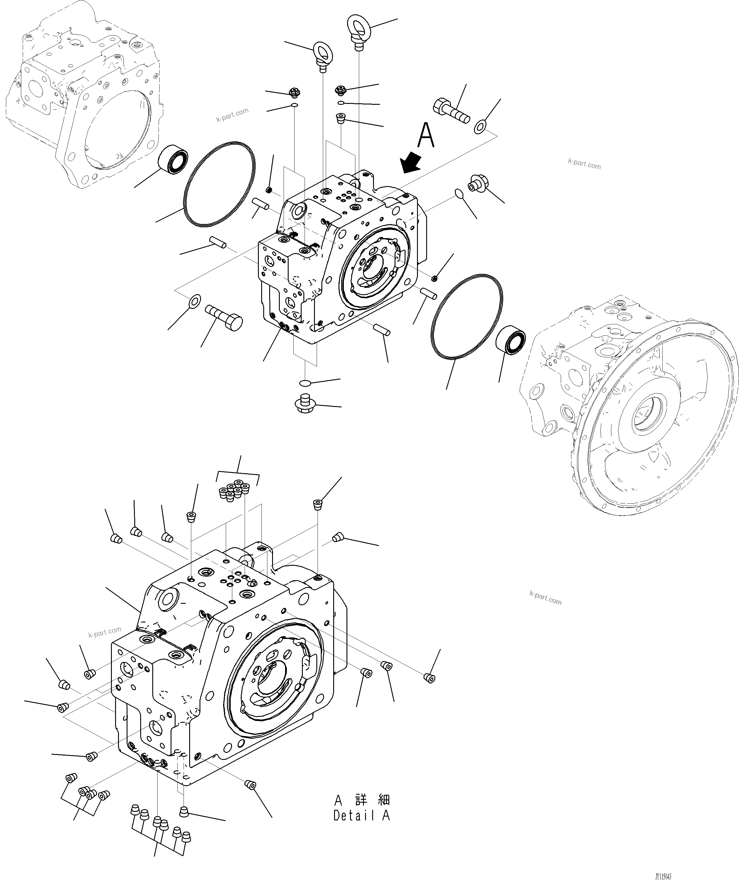 Komatsu parts book diagram for PC220LCi-12 S/N A15001: H0210-001002 HYDRAULIC PUMP PISTON PUMP (2/12)