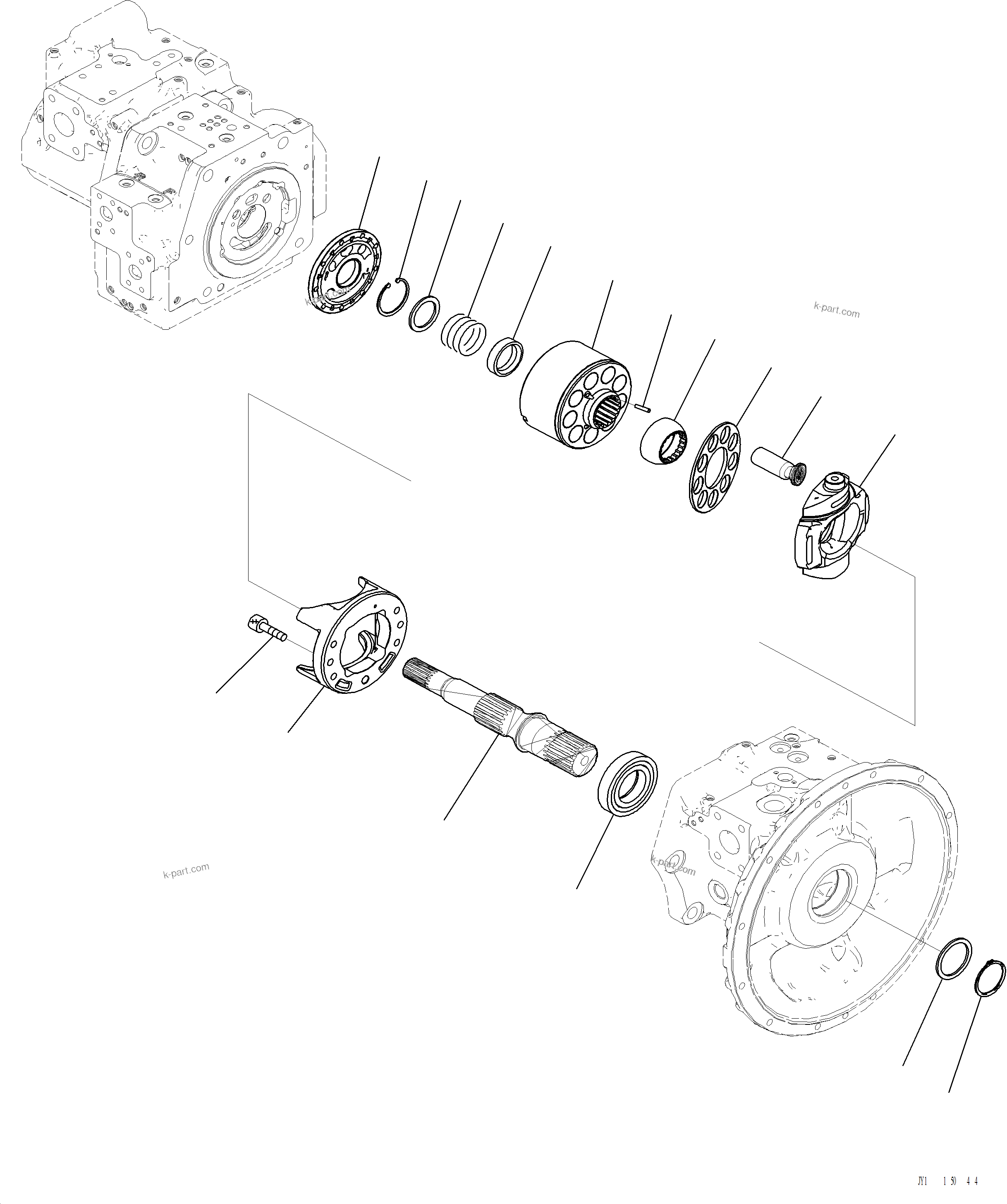 Komatsu parts book diagram for PC220LCi-12 S/N A15001: H0210-001003 HYDRAULIC PUMP PISTON PUMP (3/12)