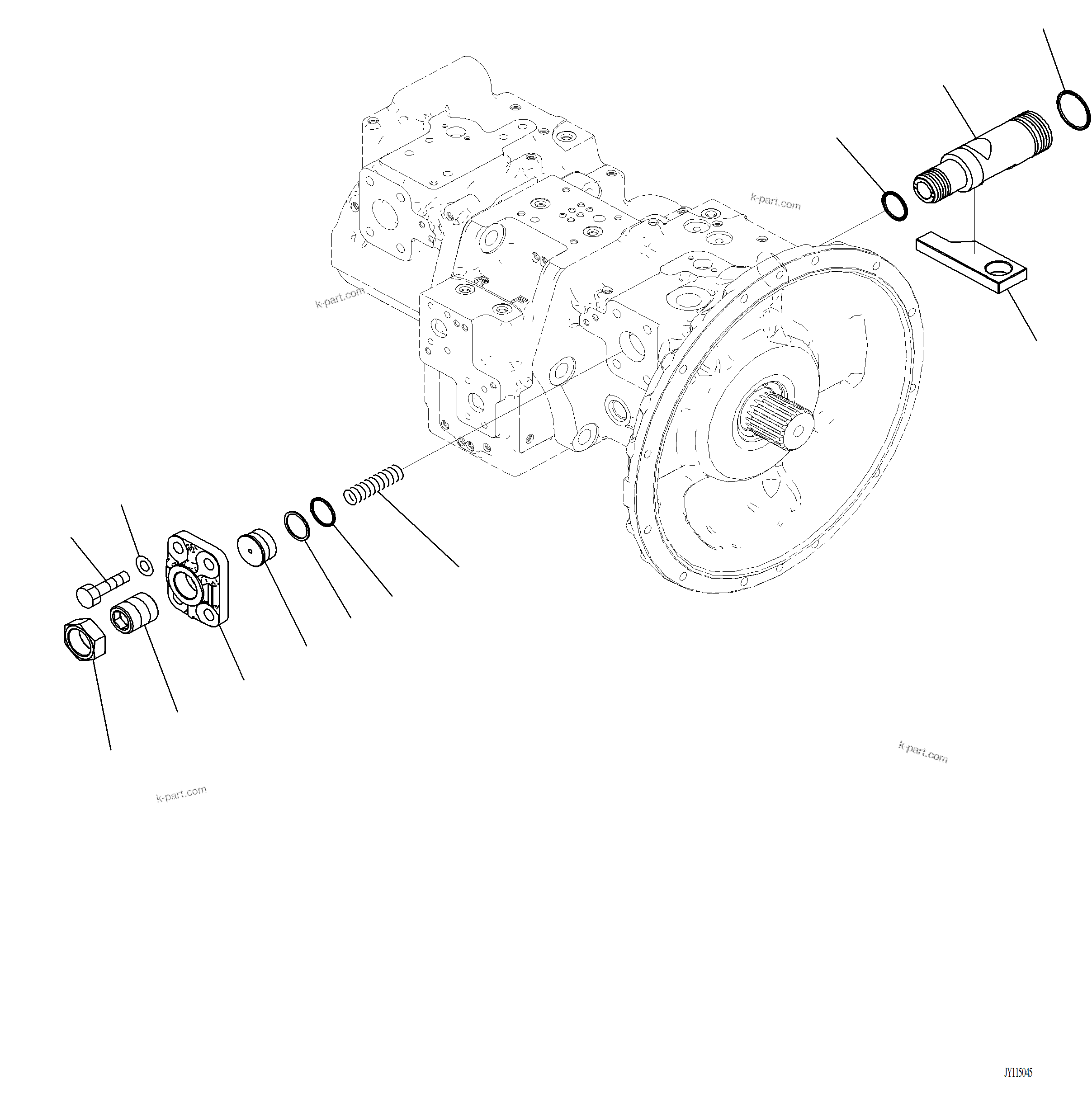 Komatsu parts book diagram for PC220LCi-12 S/N A15001: H0210-001004 HYDRAULIC PUMP PISTON PUMP (4/12)