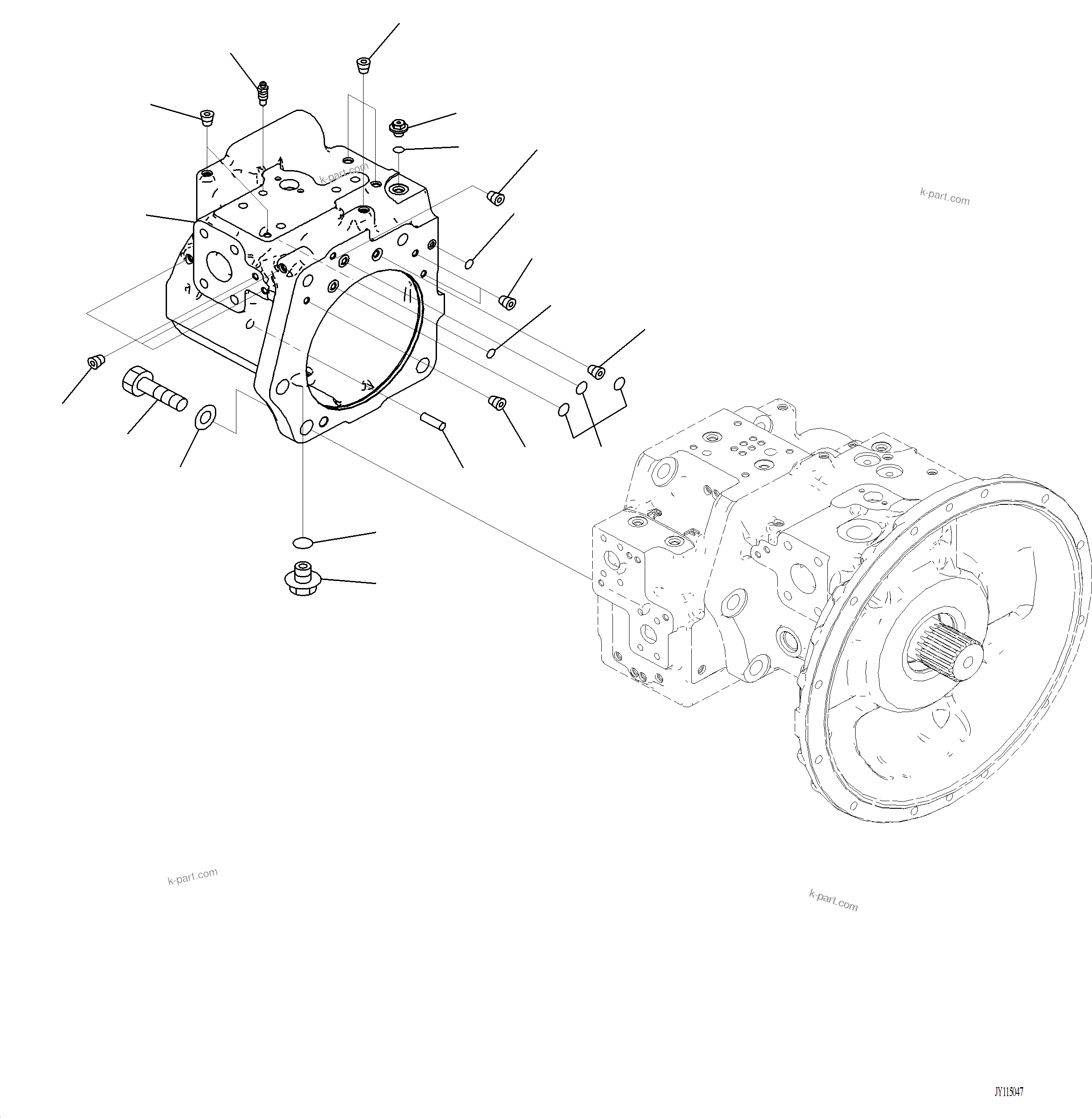 Komatsu parts book diagram for PC220LCi-12 S/N A15001: H0210-001006 HYDRAULIC PUMP PISTON PUMP (6/12)