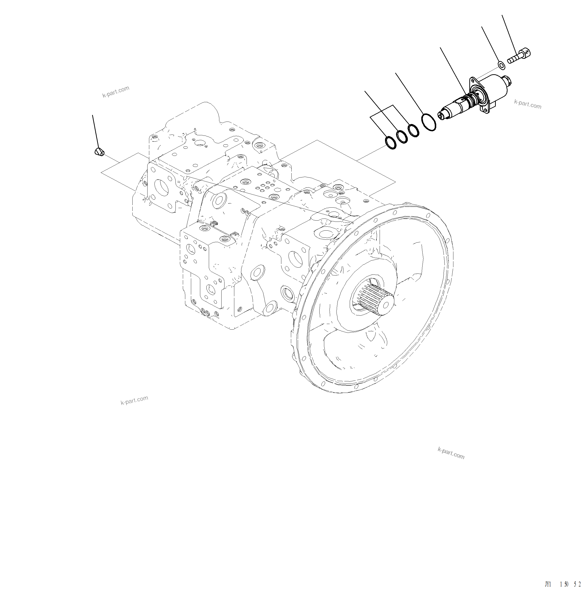 Komatsu parts book diagram for PC220LCi-12 S/N A15001: H0210-001011 HYDRAULIC PUMP PISTON PUMP (11/12)