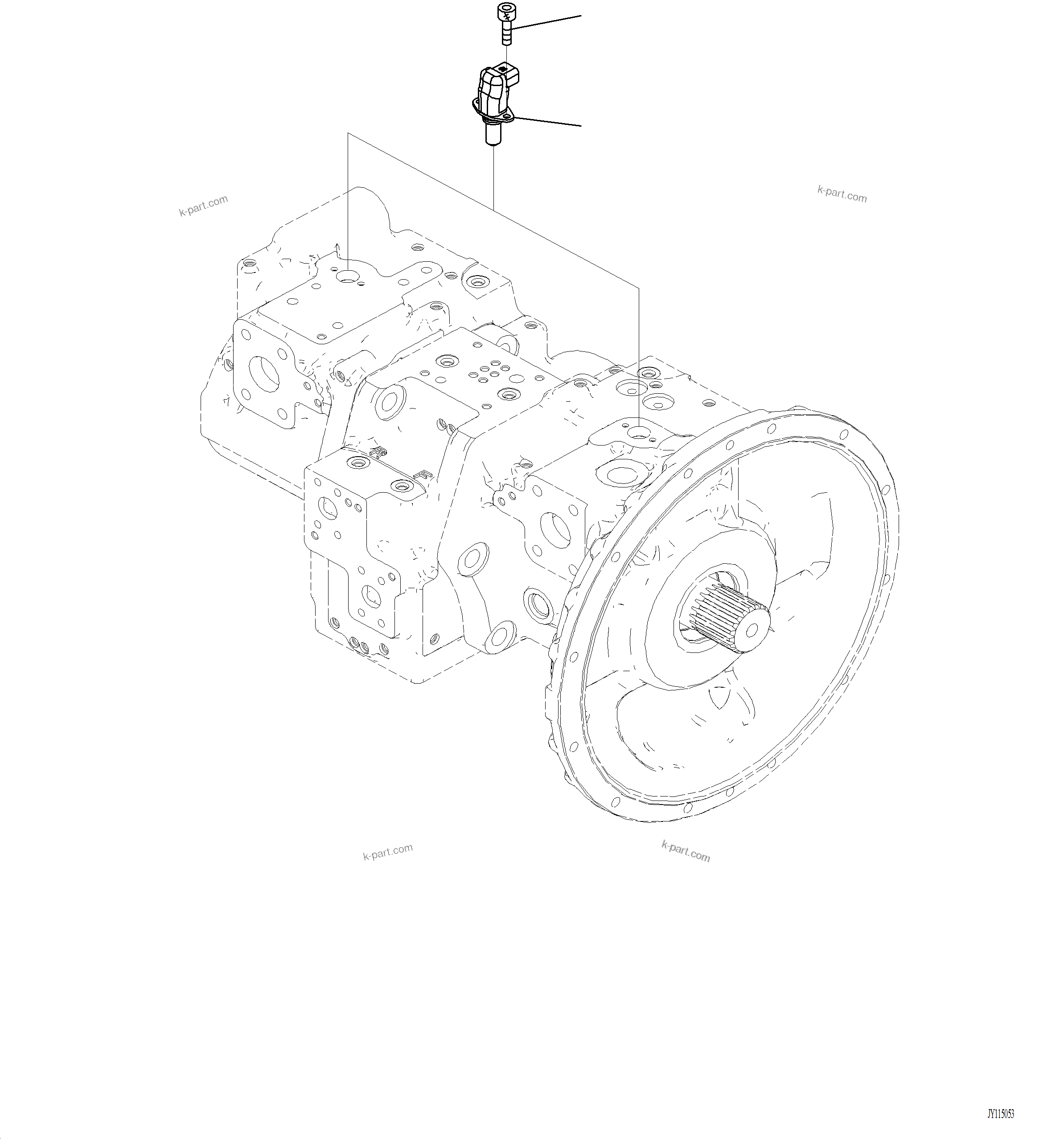 Komatsu parts book diagram for PC220LCi-12 S/N A15001: H0210-001012 HYDRAULIC PUMP PISTON PUMP (12/12)
