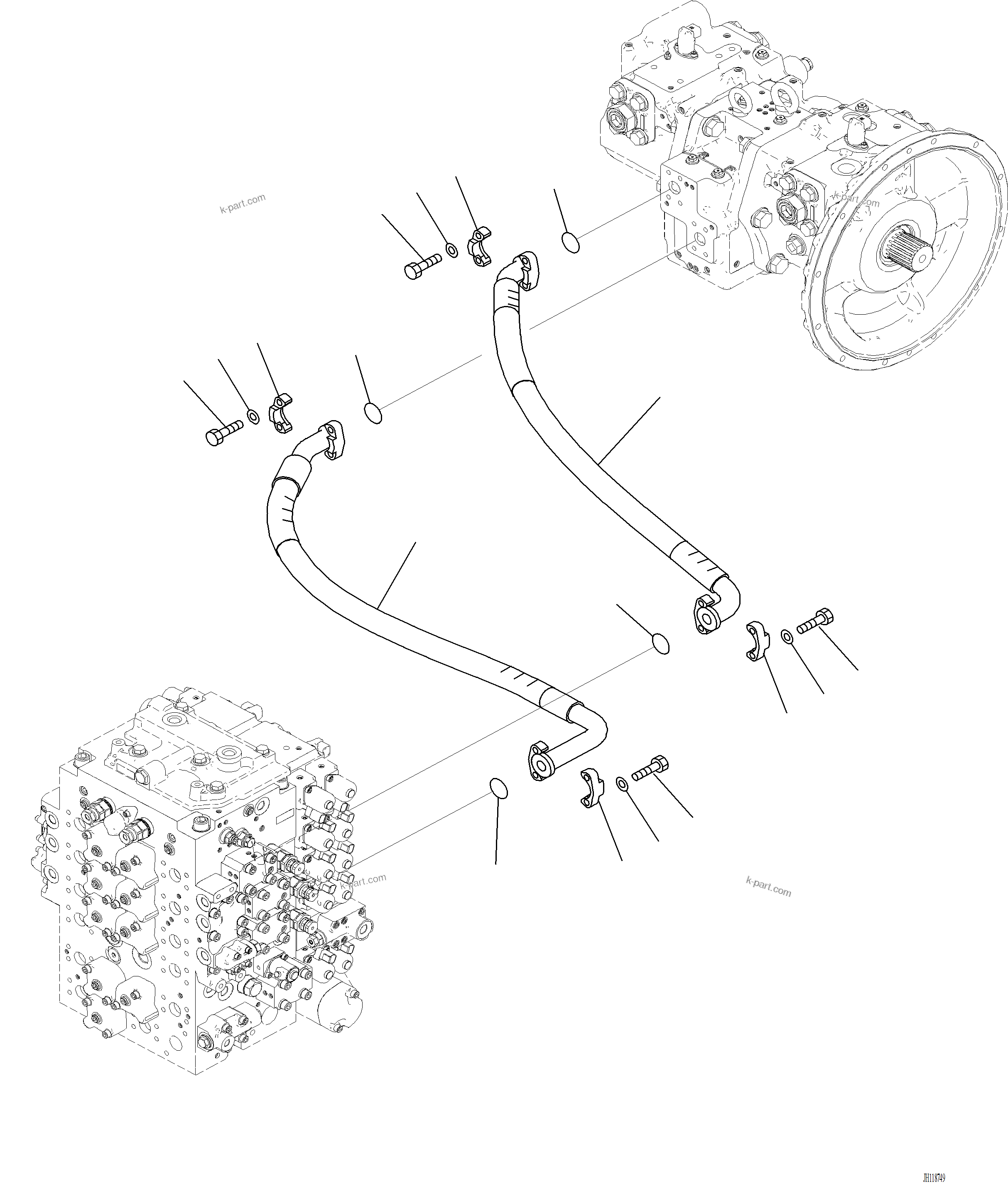 Komatsu parts book diagram for PC220LCi-12 S/N A15001: H0312-001001 DELIVERY PIPING