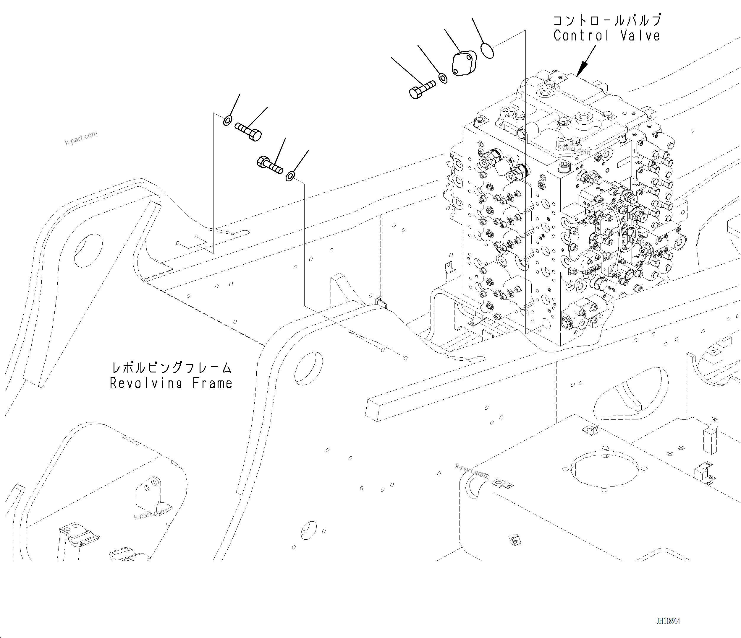 Komatsu parts book diagram for PC220LCi-12 S/N A15001: H1270-001001 PARTS FOR LESS ATTACHMENT ADDITIONAL PIPING