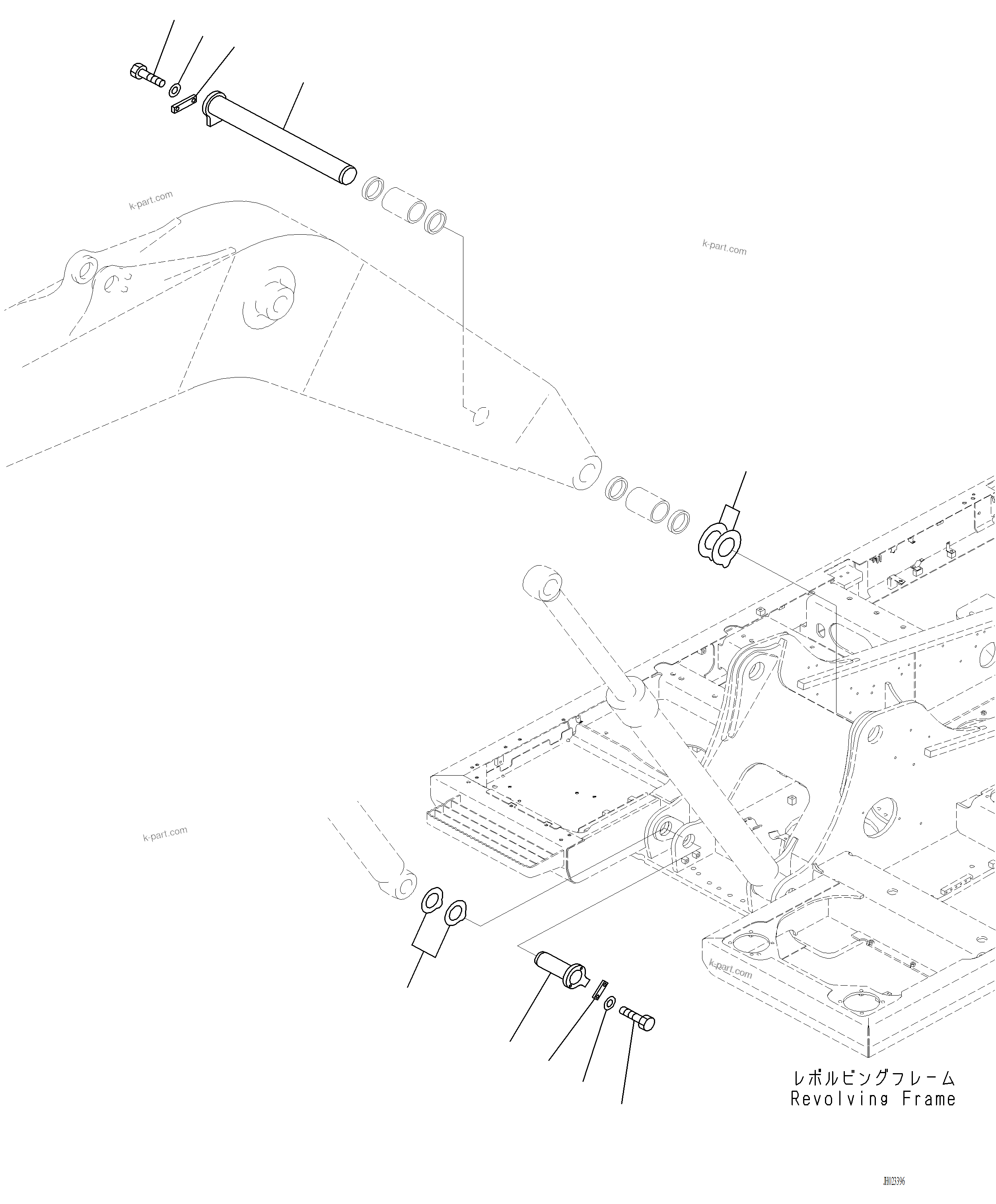 Komatsu parts book diagram for PC220LCi-12 S/N A15001: J1310-001001 BOOM FOOT PIN