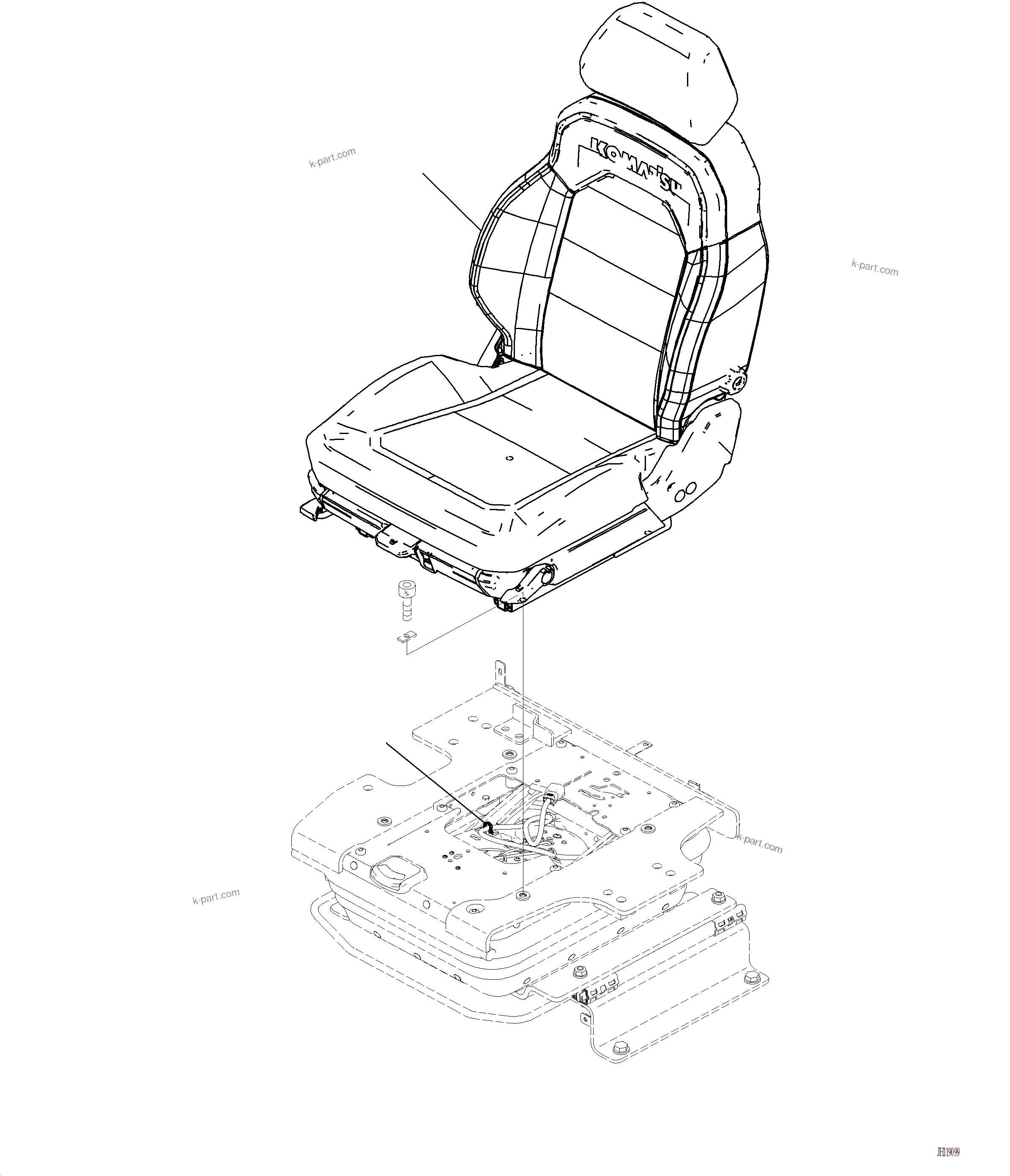 Komatsu parts book diagram for PC220LCi-12 S/N A15001: K0110-001001 OPERATOR’S SEAT