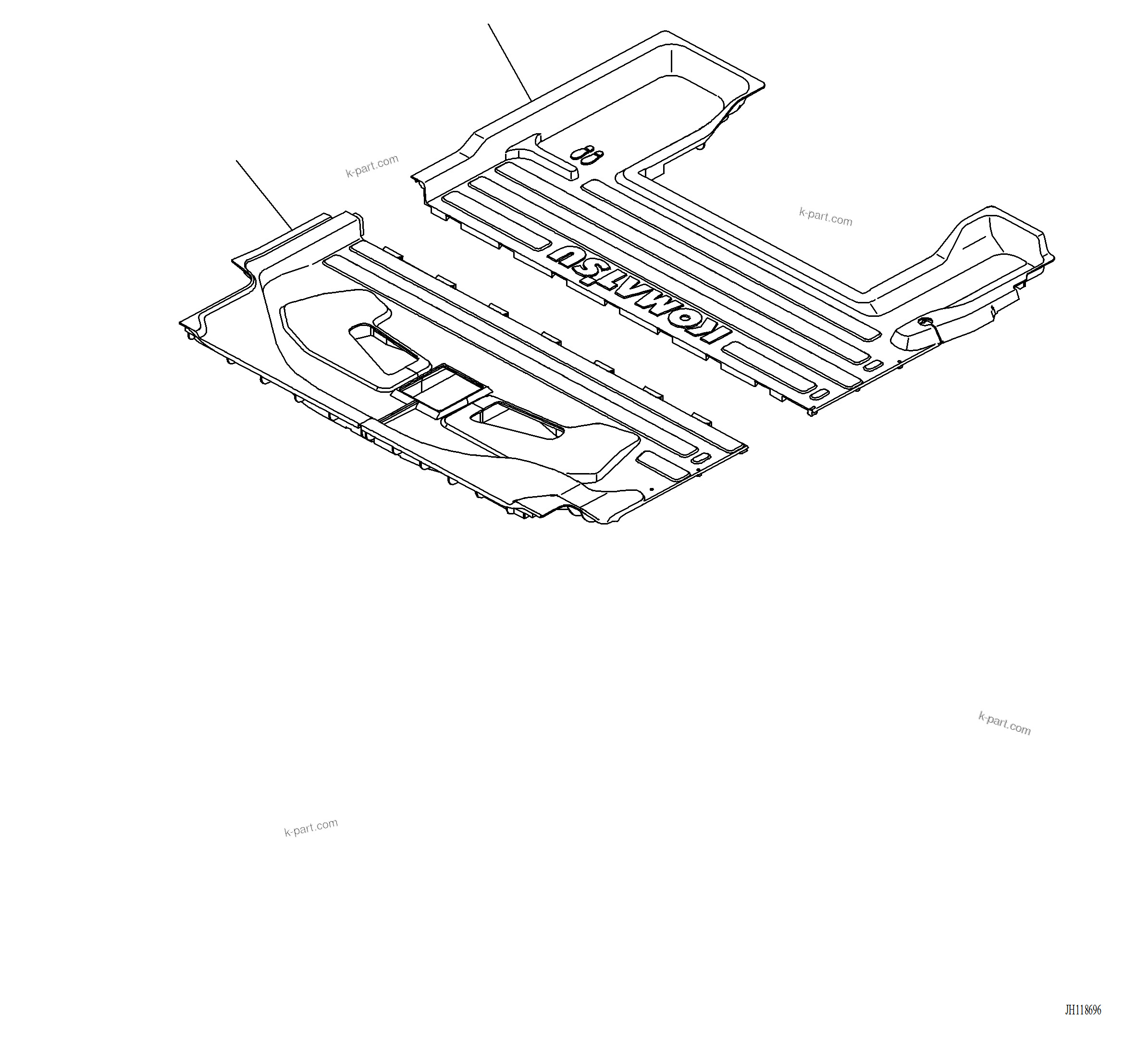 Komatsu parts book diagram for PC220LCi-12 S/N A15001: K0310-001001 FLOOR MAT