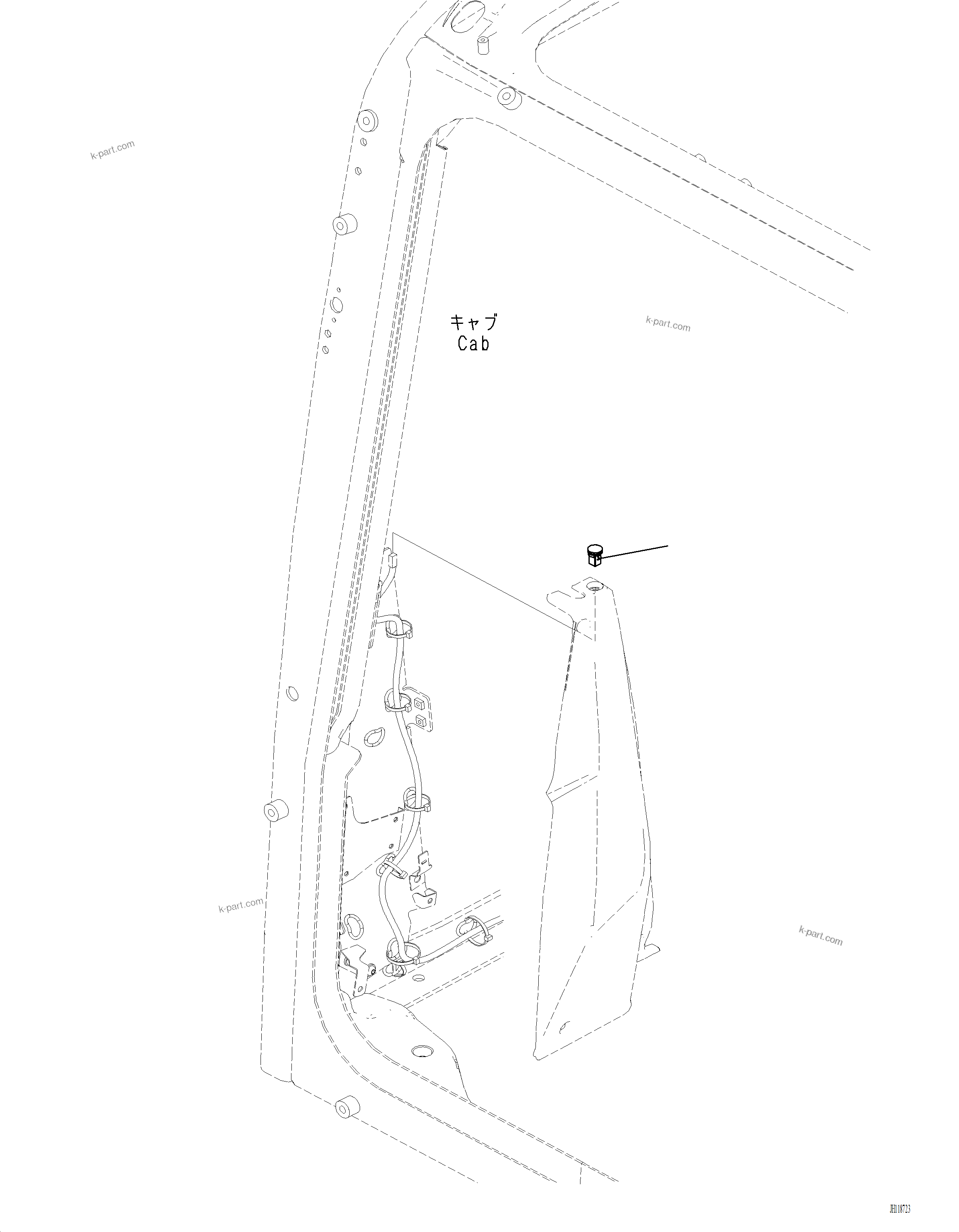 Komatsu parts book diagram for PC220LCi-12 S/N A15001: K1111-001022 CAB CAB IN PARTS, AIR CONDITIONER SENSOR