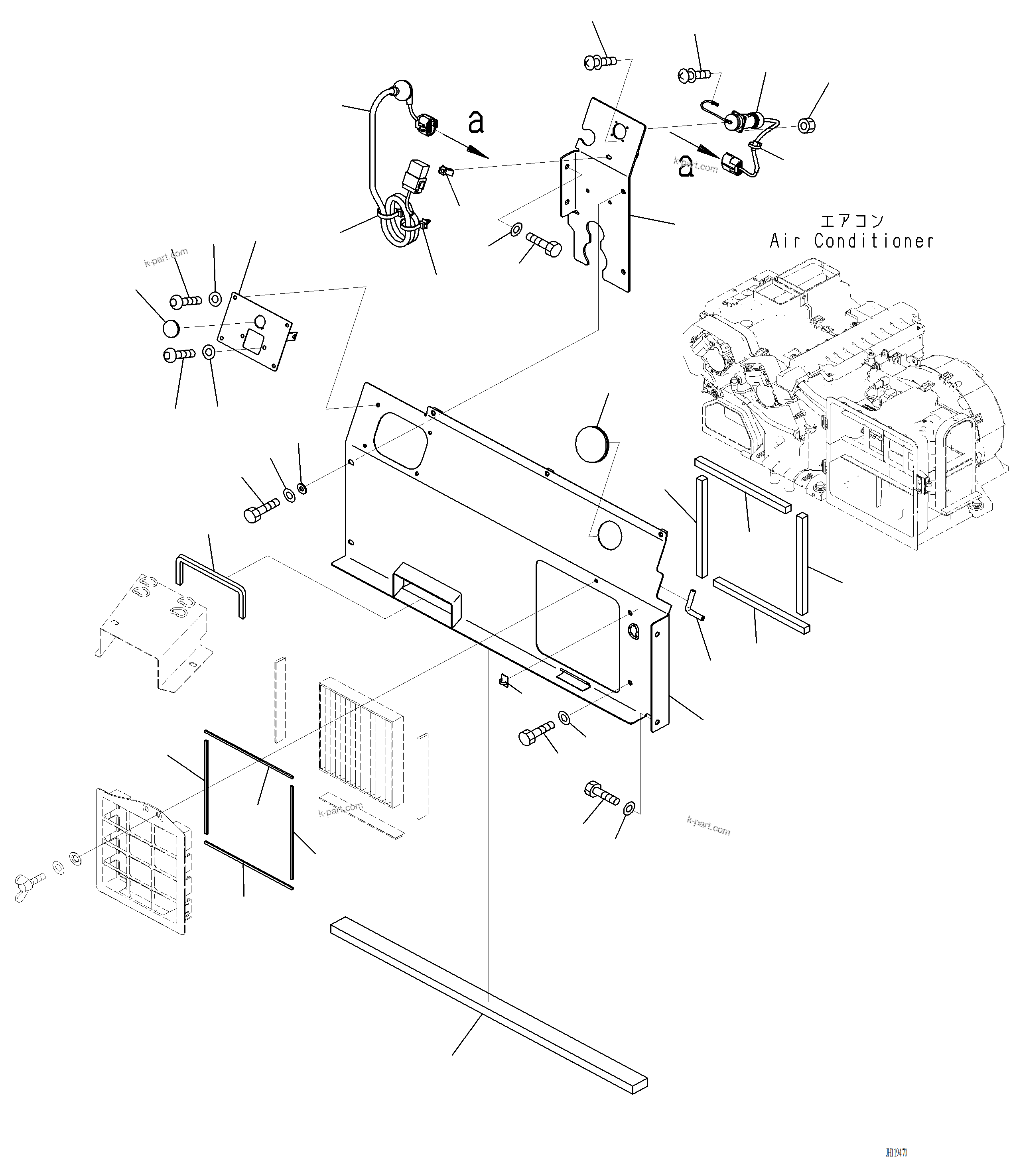 Komatsu parts book diagram for PC220LCi-12 S/N A15001: K1111-001026 CAB CAB IN PARTS, PARTITION