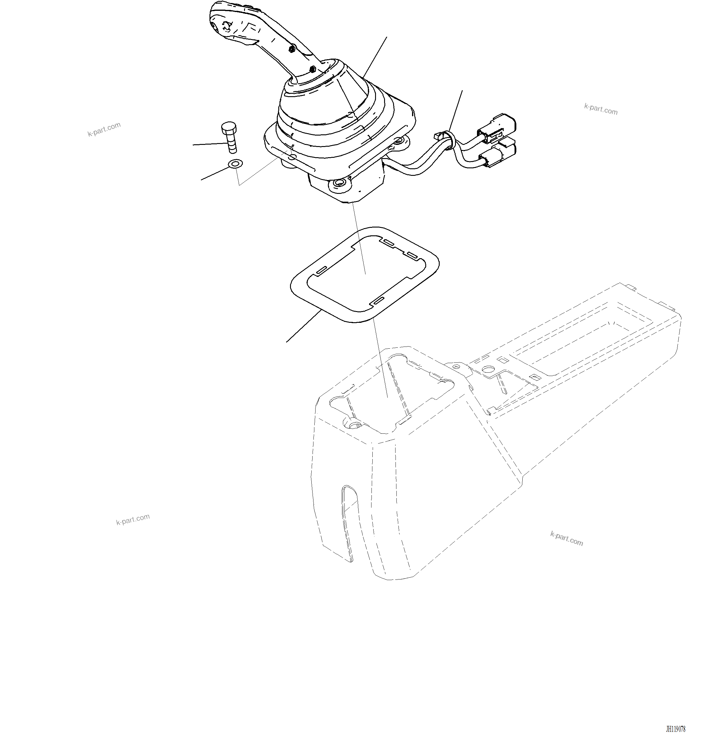 Komatsu parts book diagram for PC220LCi-12 S/N A15001: K1111-001047 CAB FLOOR, WORK EQUIPMENT CONTROL LEVER, L.H.