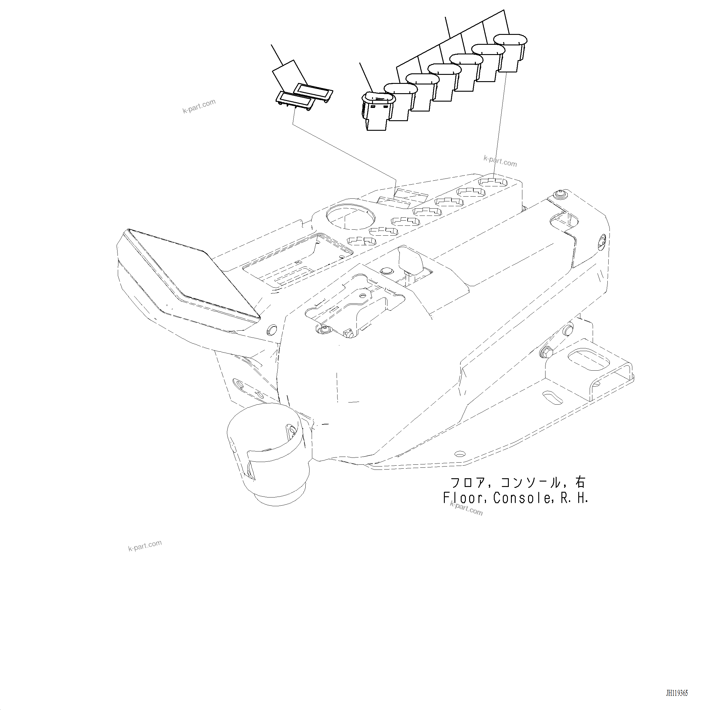 Komatsu parts book diagram for PC220LCi-12 S/N A15001: K1251-001001 SWITCH