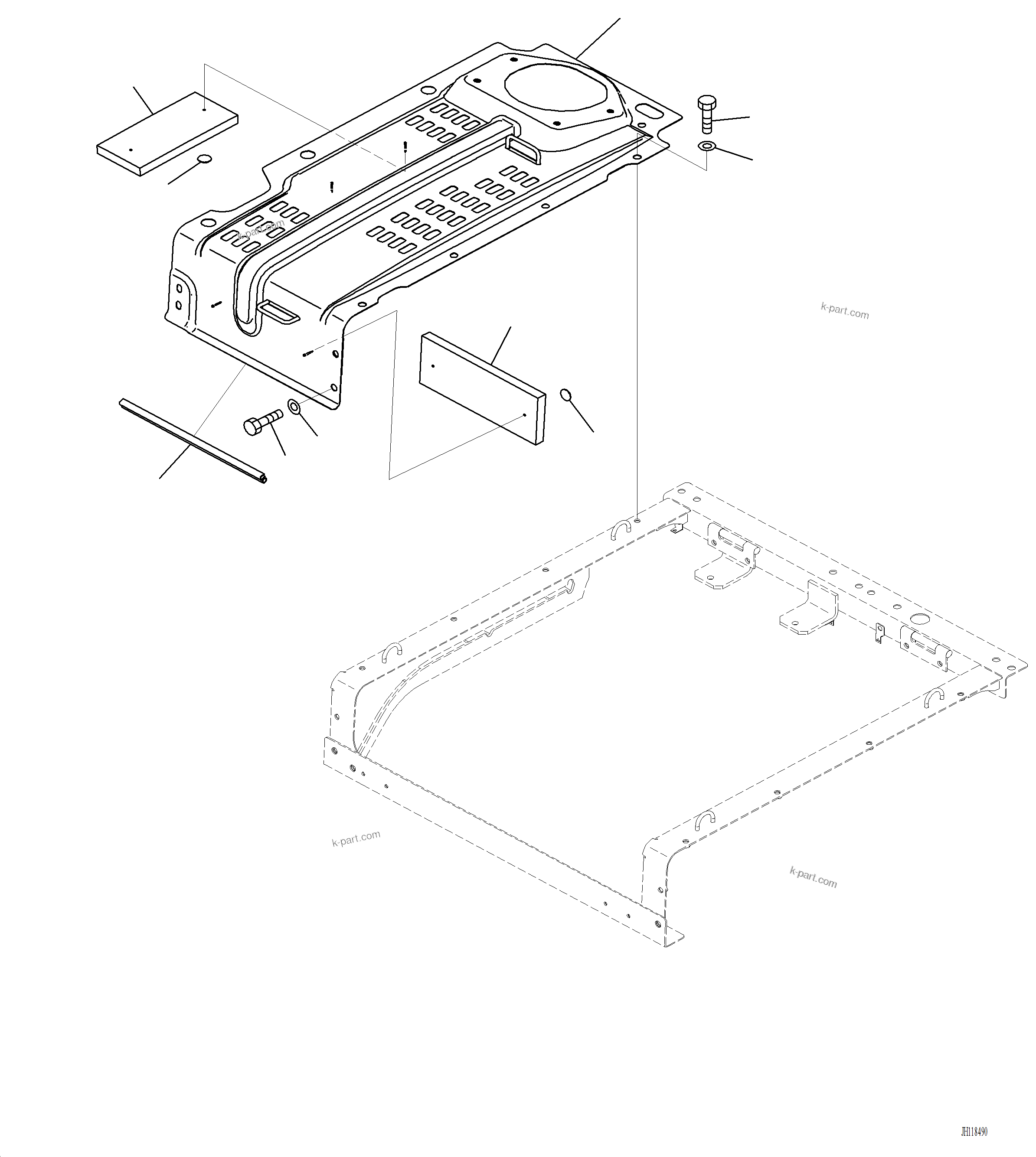 Komatsu parts book diagram for PC220LCi-12 S/N A15001: M1110-001003 ENGINE HOOD R.H.