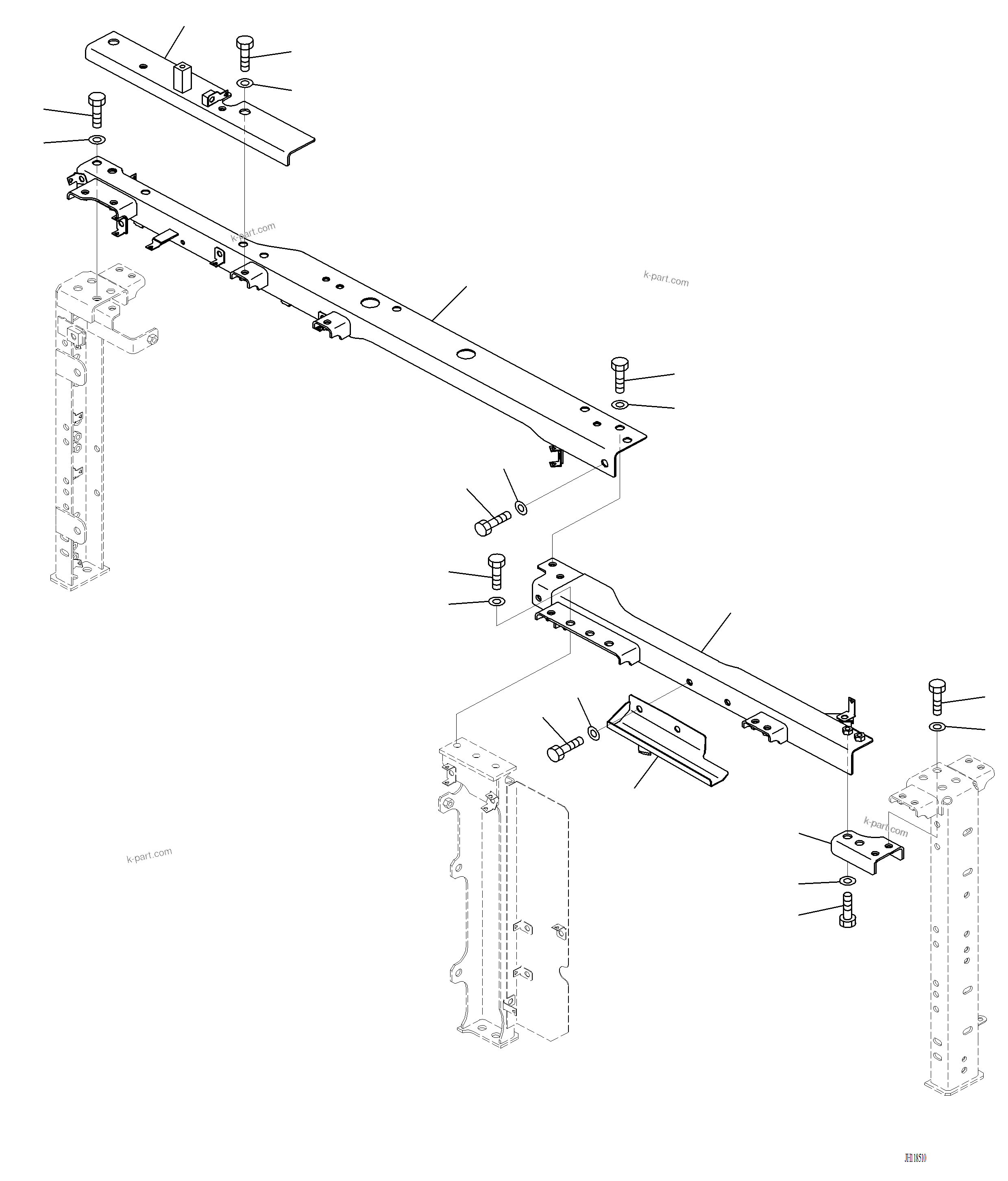 Komatsu parts book diagram for PC220LCi-12 S/N A15001: M1130-002004 SIDE COVER L.H. FRAME