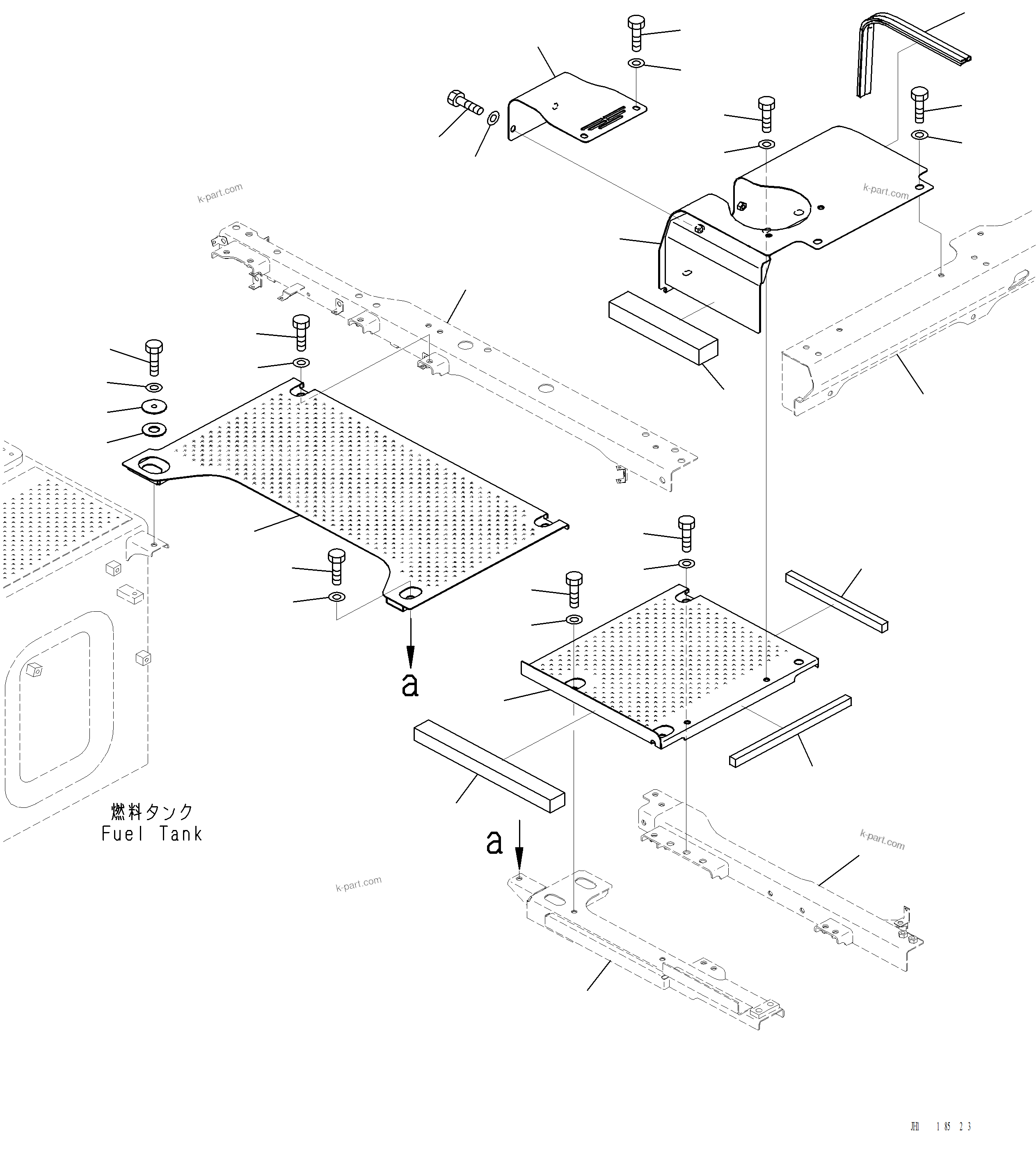 Komatsu parts book diagram for PC220LCi-12 S/N A15001: M1210-001001 UPPER COVER