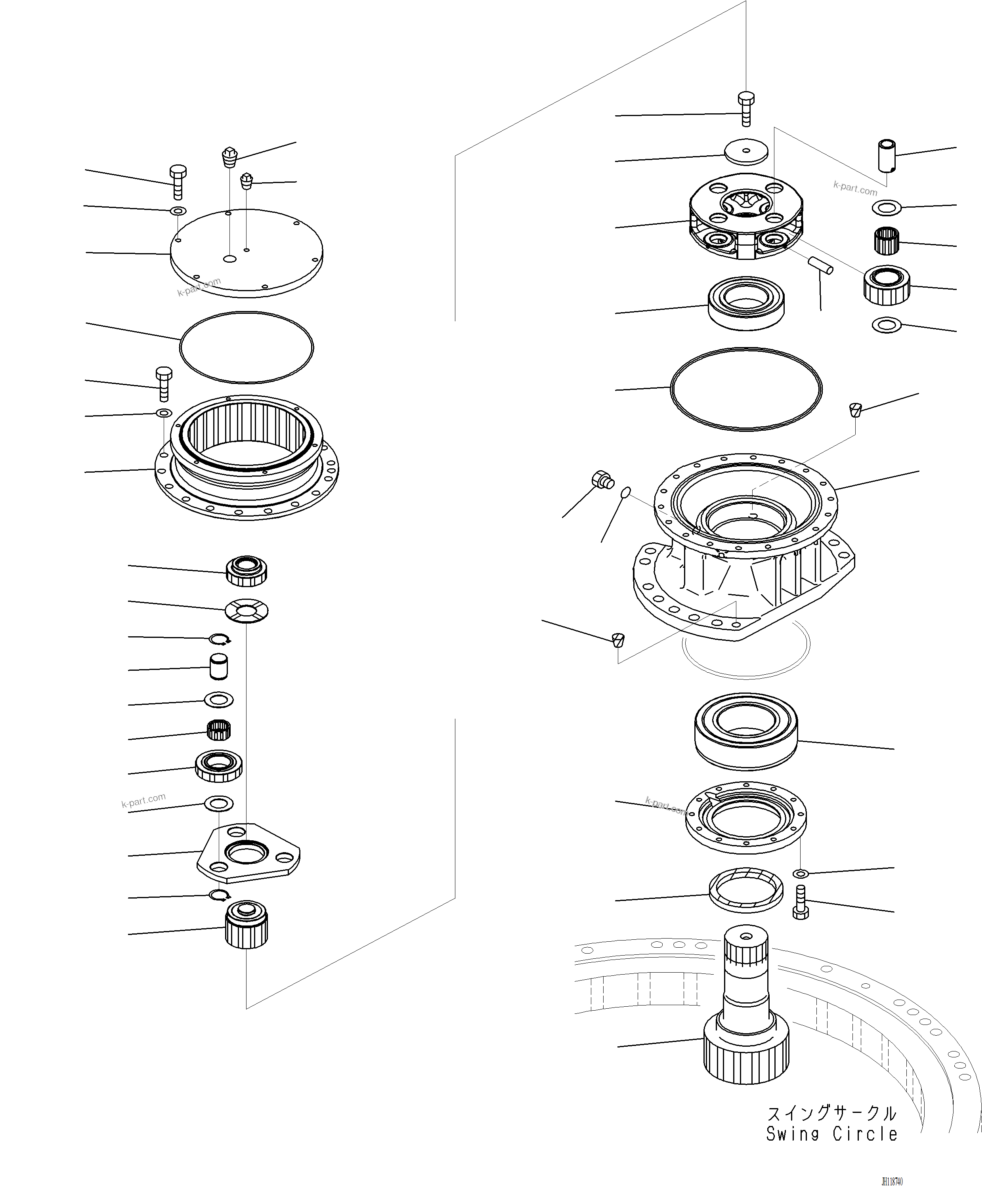 Komatsu parts book diagram for PC220LCi-12 S/N A15001: N1210-002001 SWING MACHINERY AND MOTOR (SUPPLY ONLY)