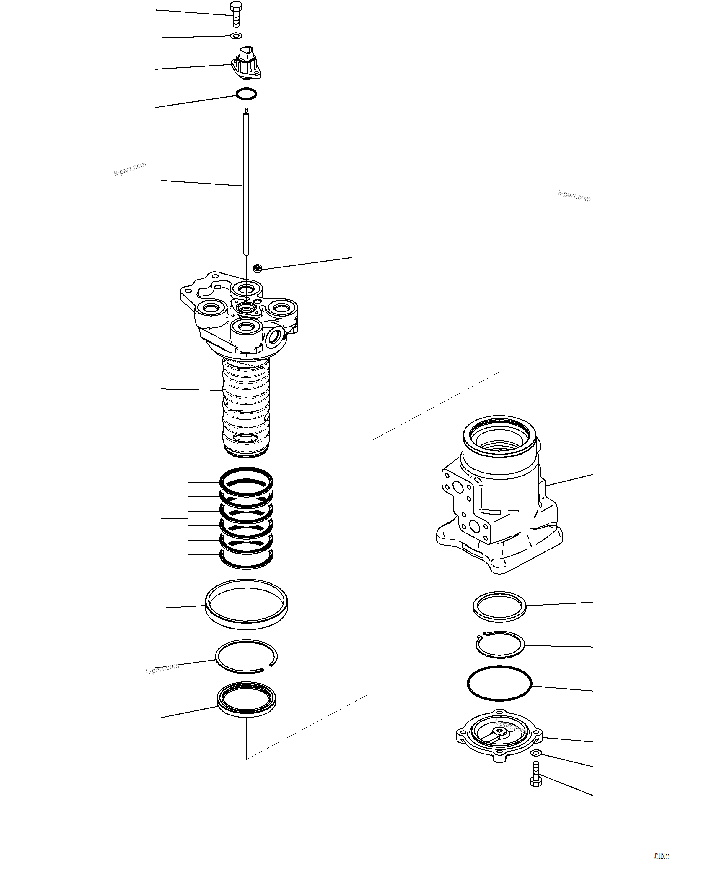 Komatsu parts book diagram for PC220LCi-12 S/N A15001: N1310-001001 SWIVEL JOINT INNER PARTS, SWIVEL JOINT