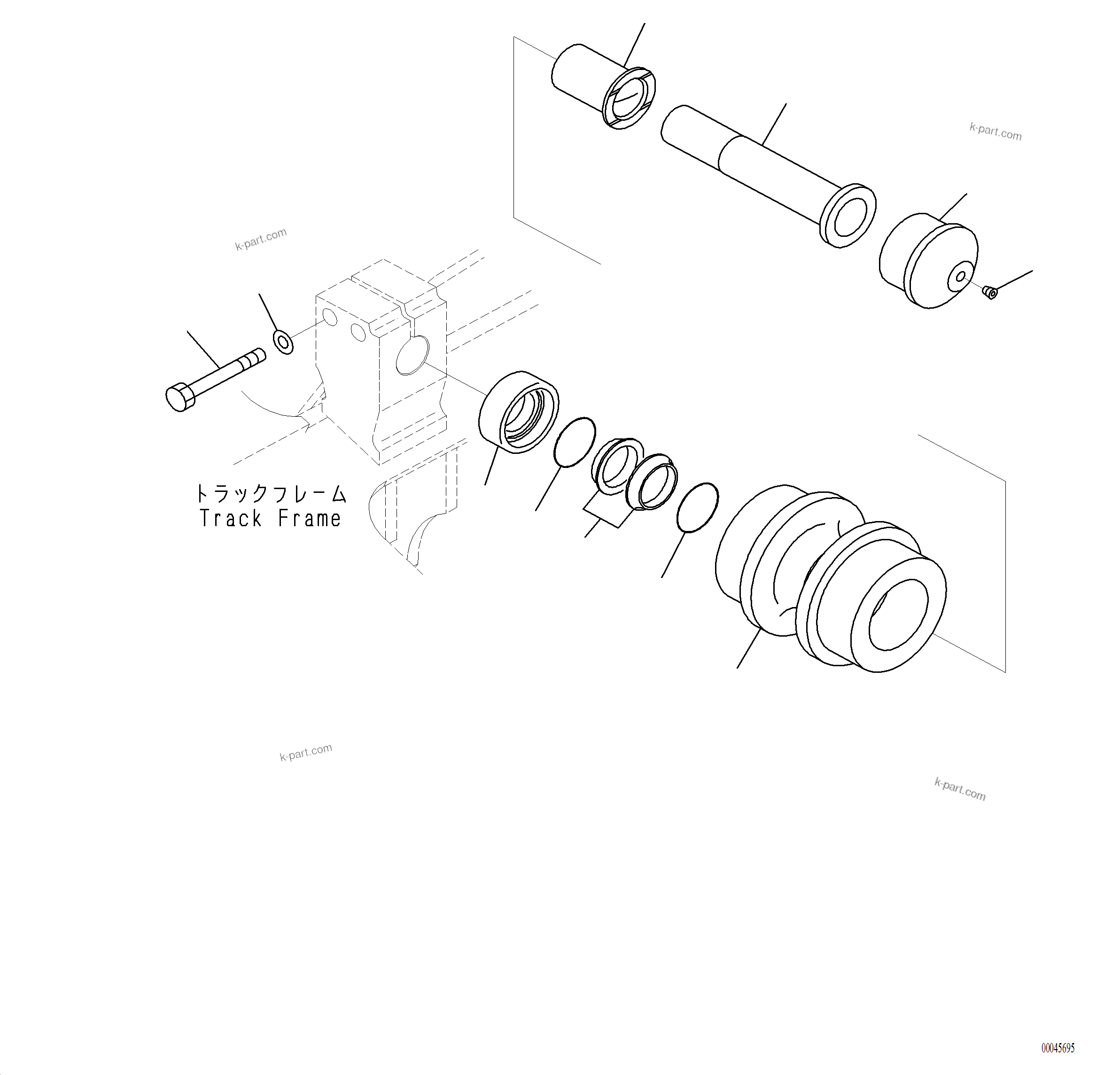 Komatsu parts book diagram for PC220LCi-12 S/N A15001: R0300-001001 CARRIER ROLLER