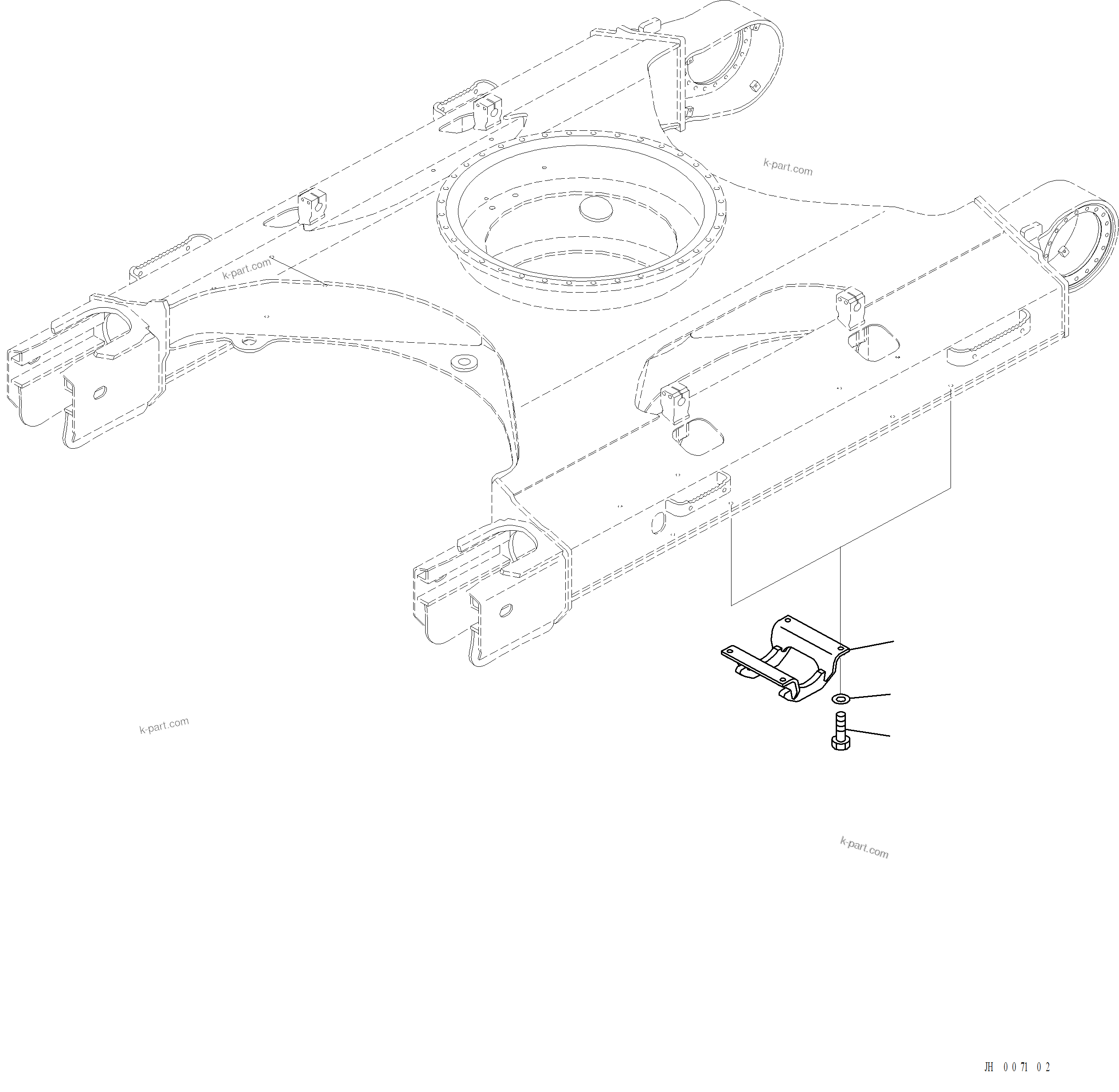 Komatsu parts book diagram for PC220LCi-12 S/N A15001: R1200-002001 TRACK ROLLER GUARD