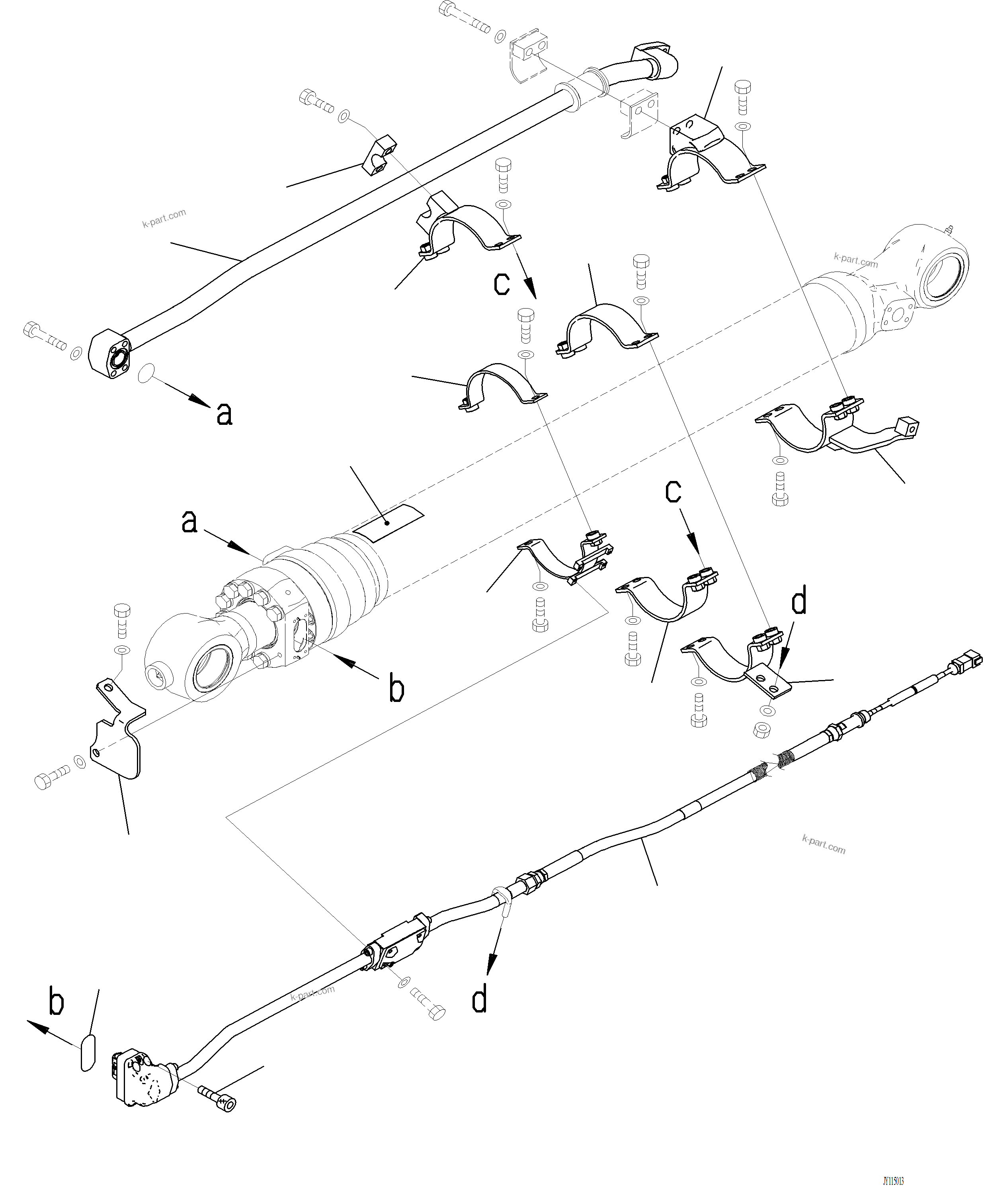 Komatsu parts book diagram for PC220LCi-12 S/N A15001: T1200-002002 ARM INNER PARTS, BUCKET CYLINDER (1/3)