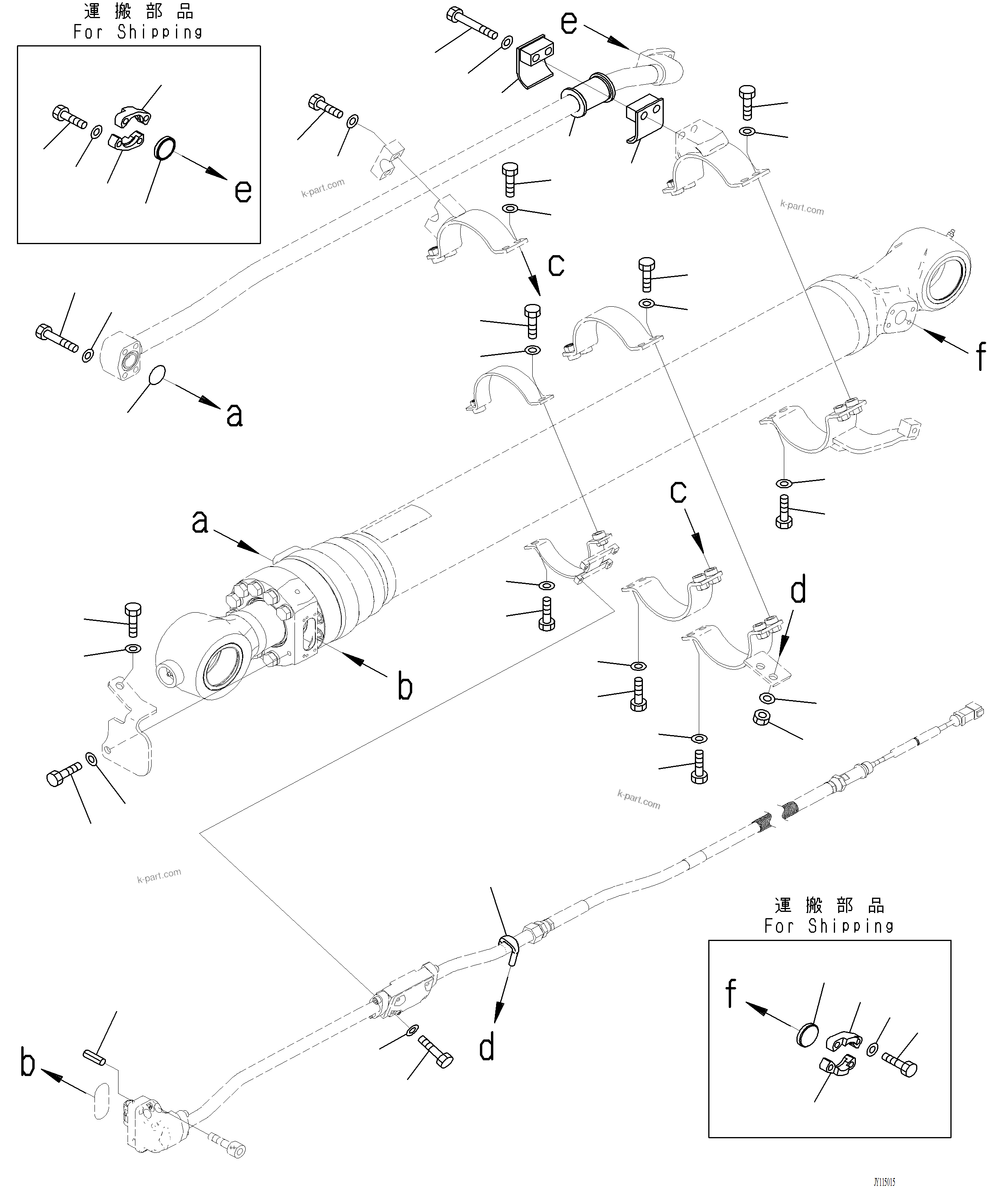 Komatsu parts book diagram for PC220LCi-12 S/N A15001: T1200-002004 ARM INNER PARTS, BUCKET CYLINDER (3/3)