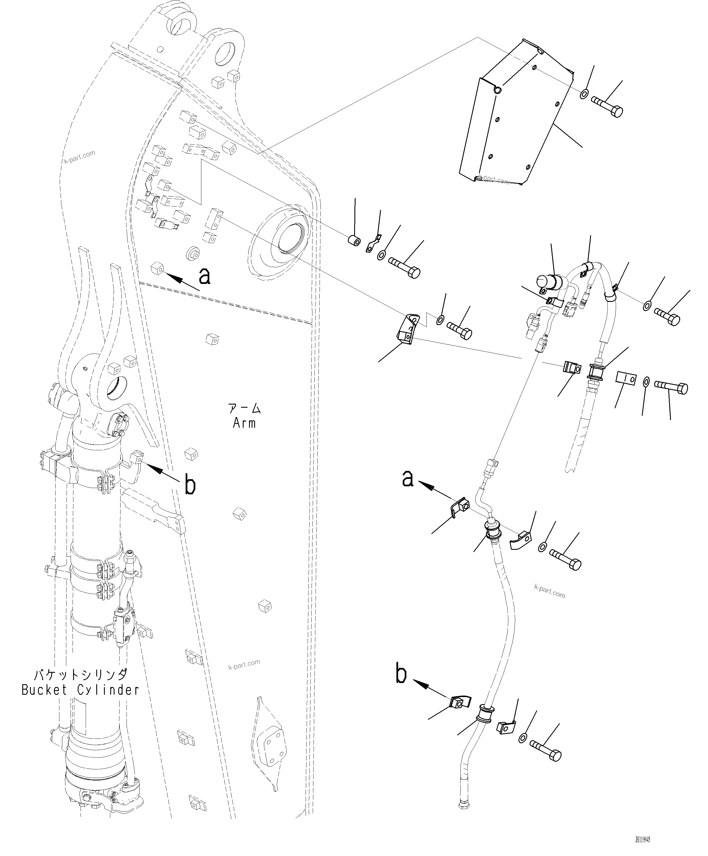 Komatsu parts book diagram for PC220LCi-12 S/N A15001: T1200-002008 ARM IMU SENSOR RELATED PARTS