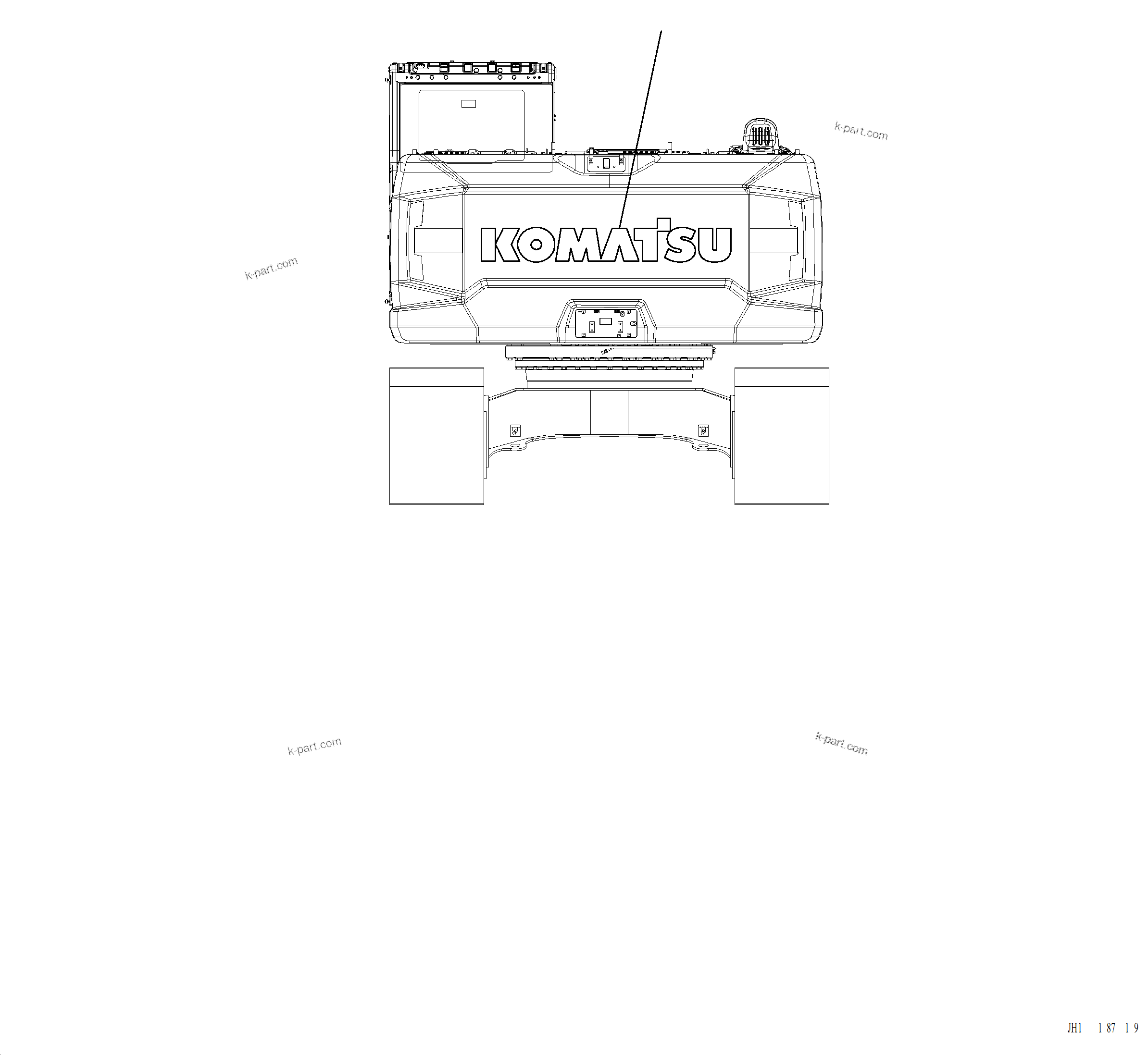 Komatsu parts book diagram for PC220LCi-12 S/N A15001: U0150-001001 KOMATSU LOGO