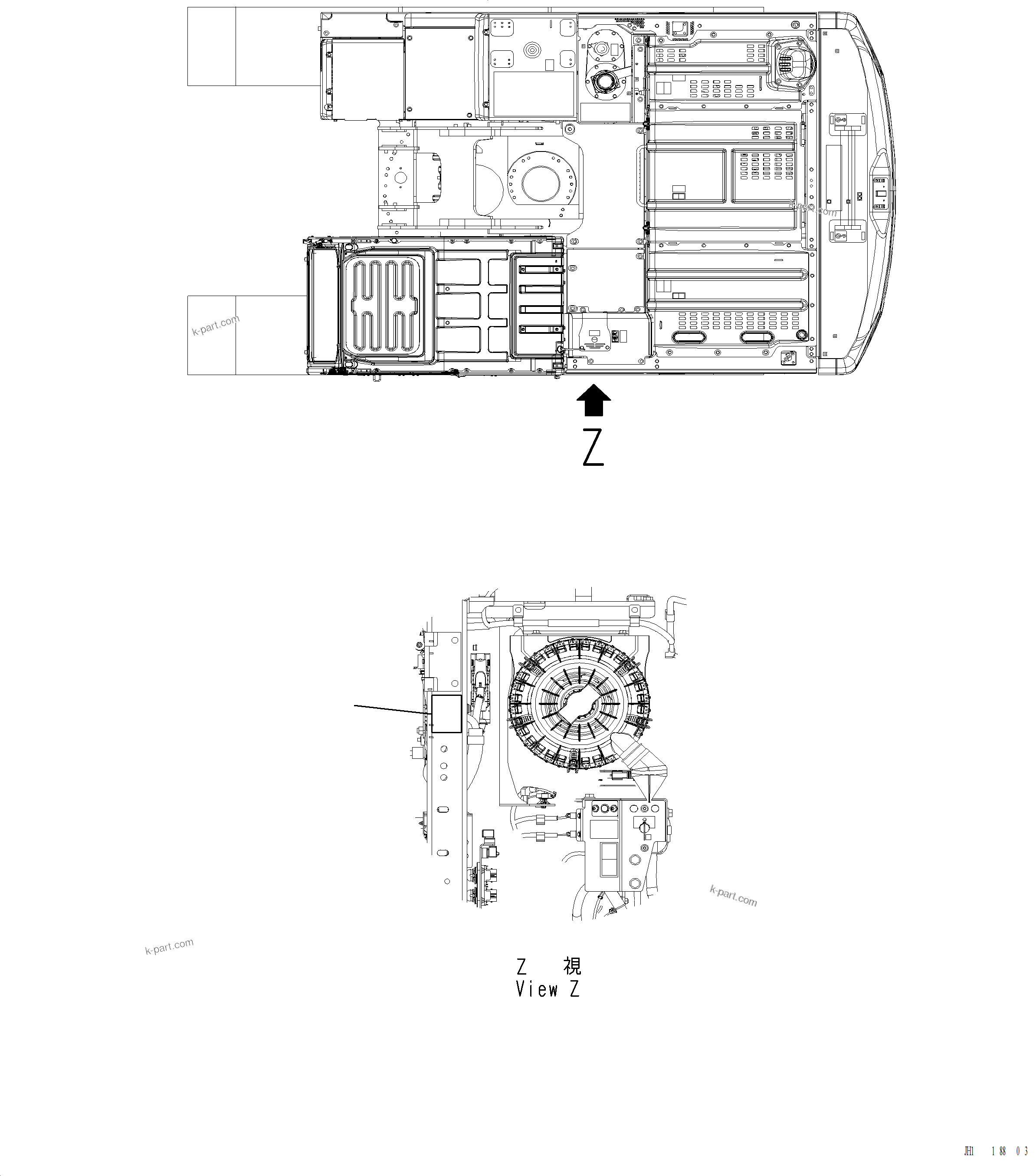 Komatsu parts book diagram for PC220LCi-12 S/N A15001: U0550-001001 PLATES AIR CLEANER