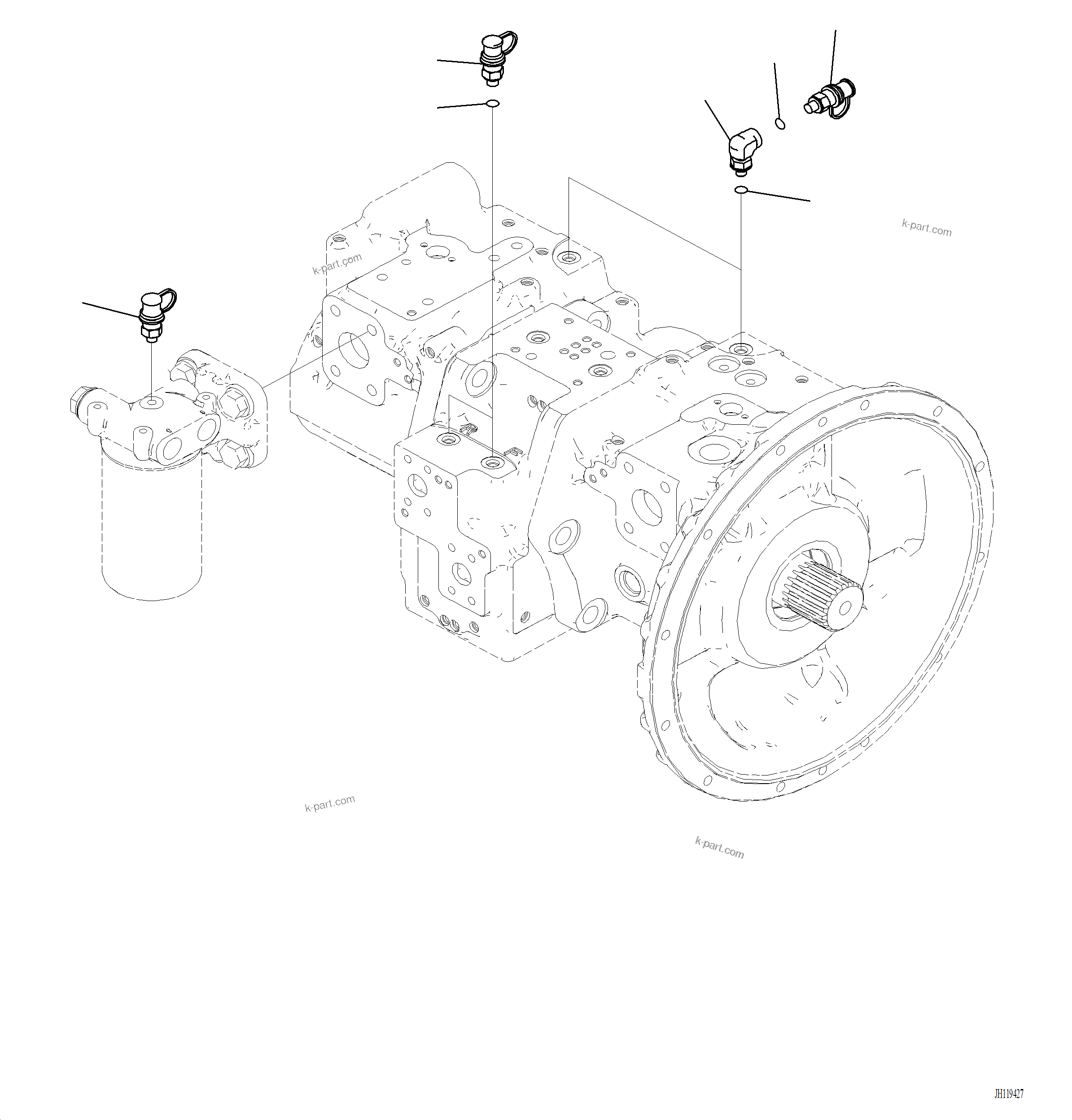 Komatsu parts book diagram for PC220LCi-12 S/N A15001: W0111-001001 PREVENTIVE MAINTENANCE SERVICE CONNECTORS