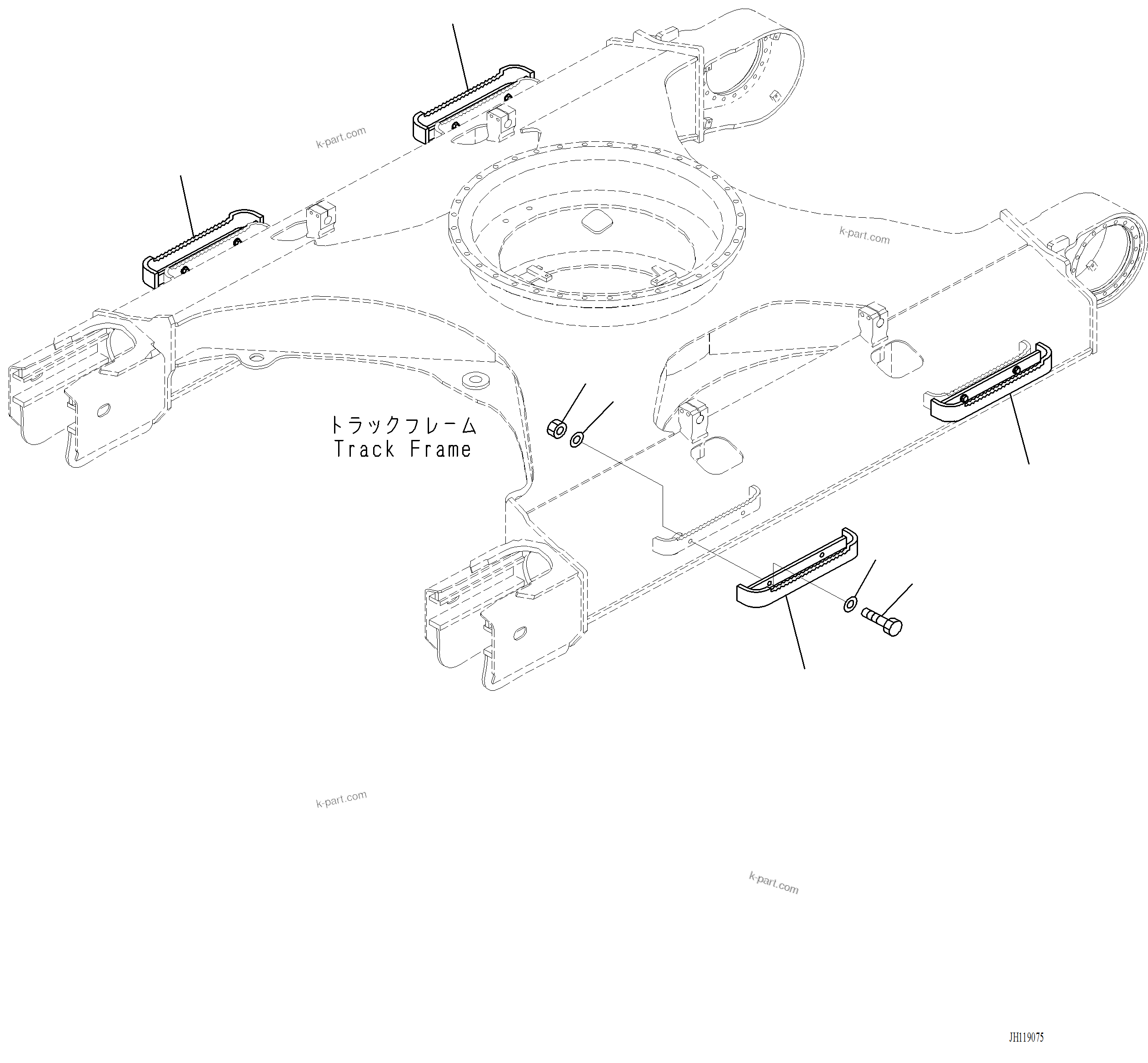 Komatsu parts book diagram for PC220LCi-12 S/N A15001: W1114-001001 ADDITIONAL TRACK FRAME STEP