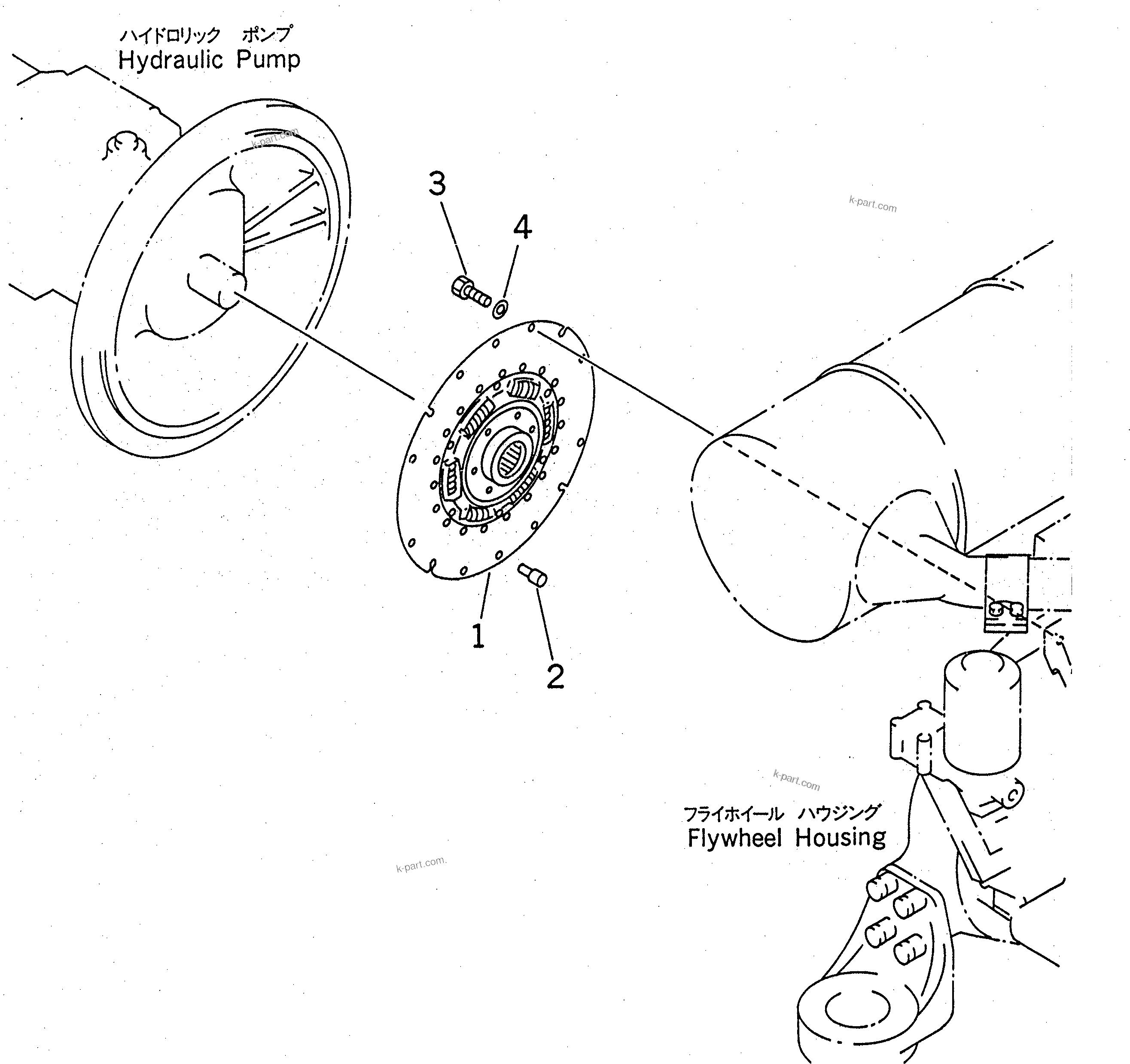 Komatsu parts book diagram for PC228USLC-2J S/N 15001-UP (For KUK / Chassis only): DAMPER