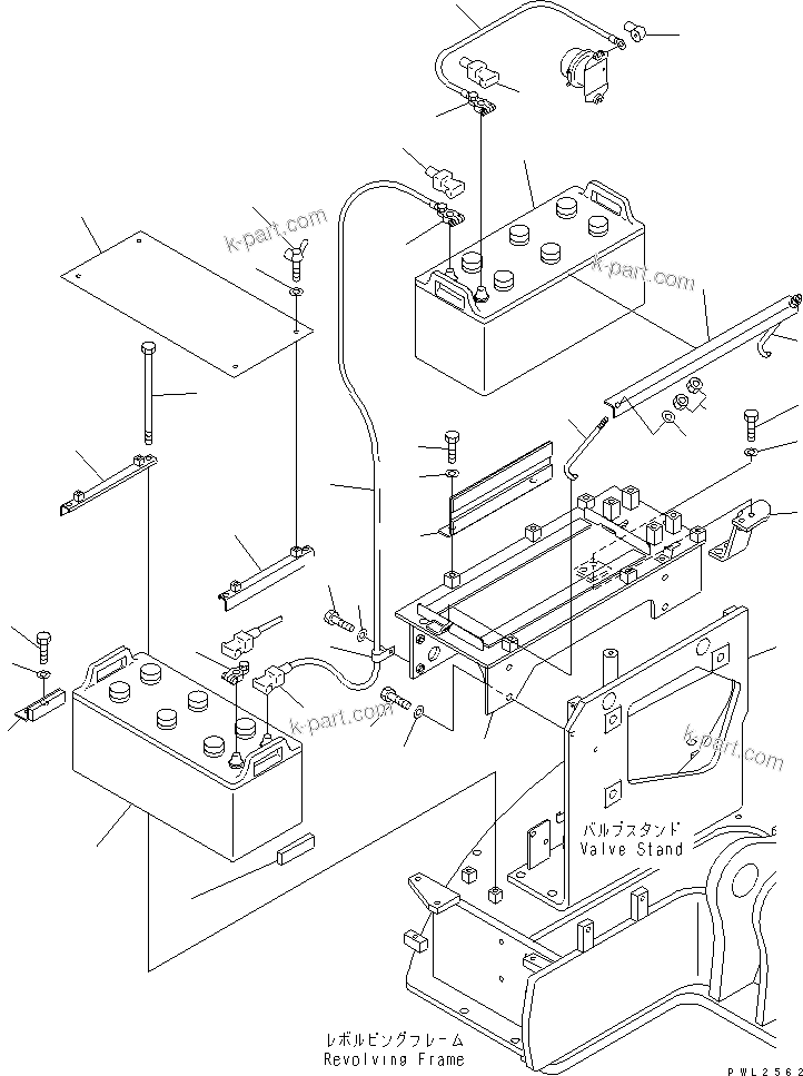 Komatsu parts book diagram for PC228USLC-2J S/N 15001-UP (For KUK / Chassis only): BATTERY (LARGE CAPACITY) (NX300)(#15001-15499)